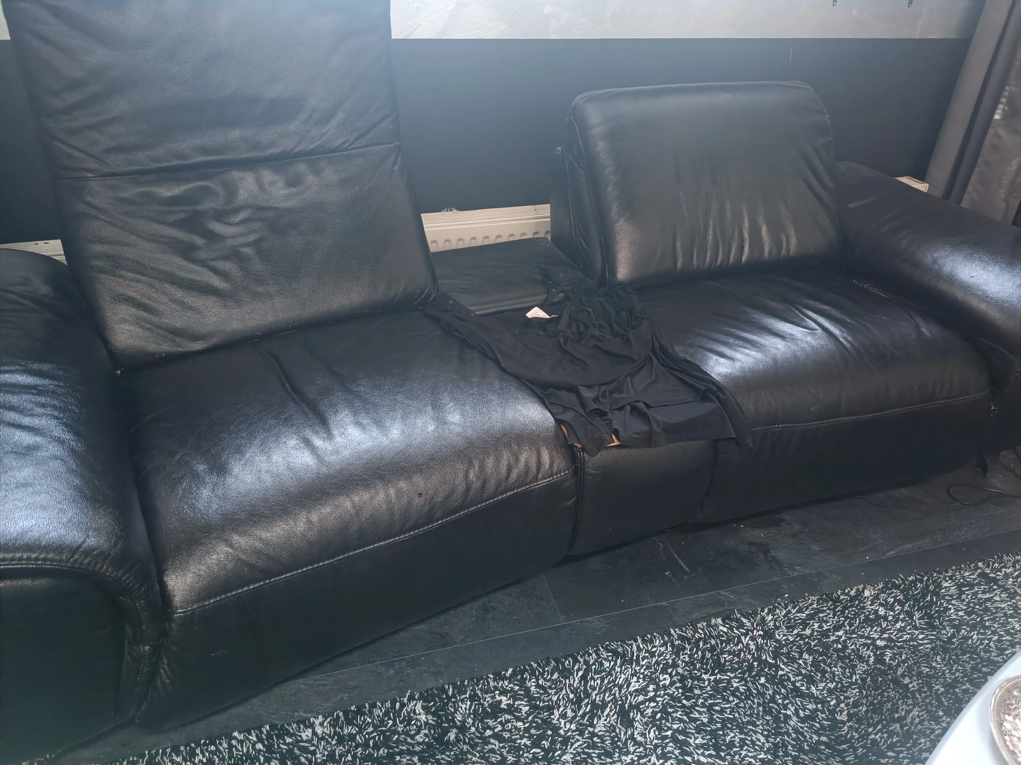 Ledersofa verstellbar mit Heizung