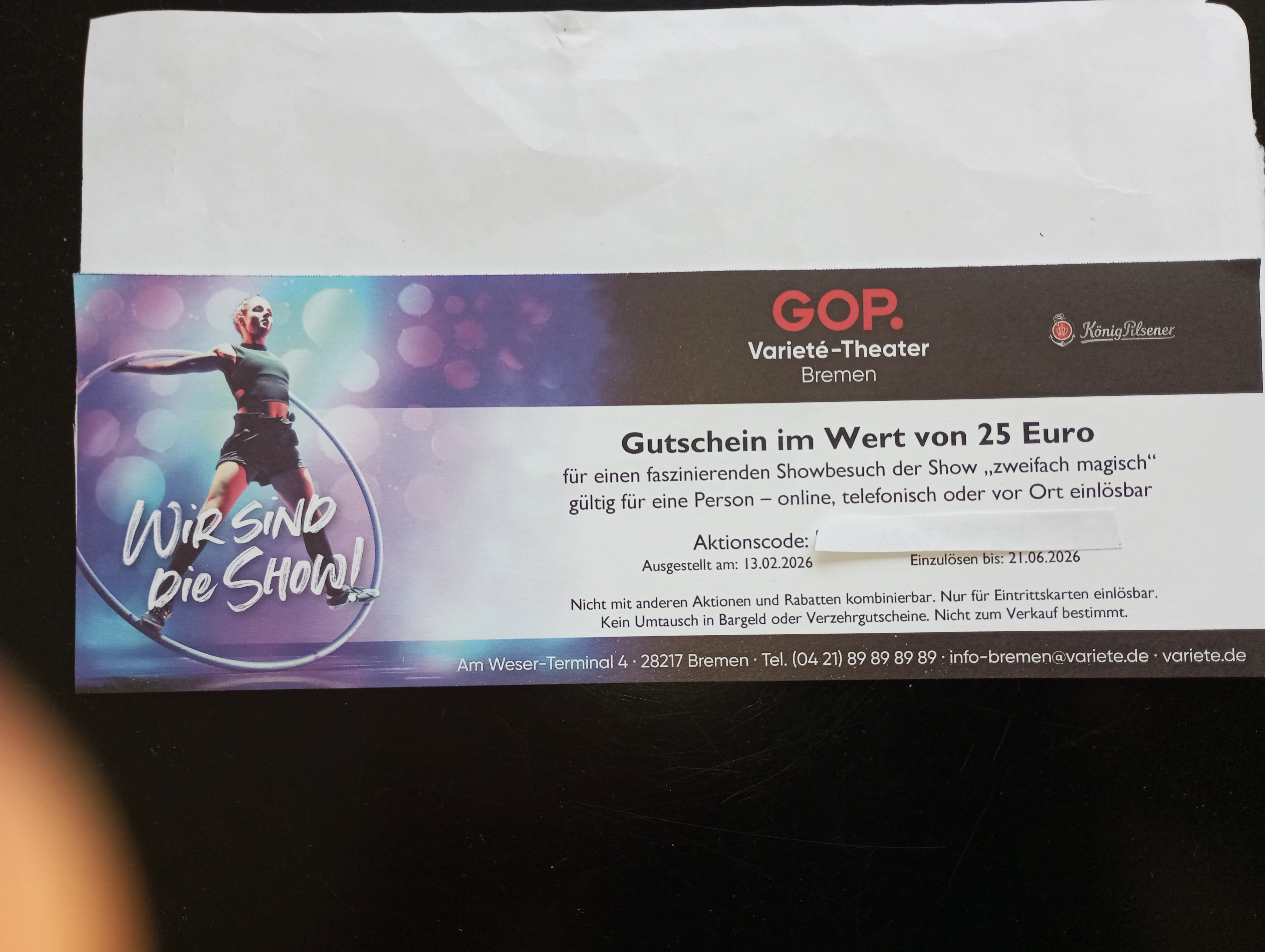 GOP Variete - Show zweifach magisch - Gutschein über 25 Euro