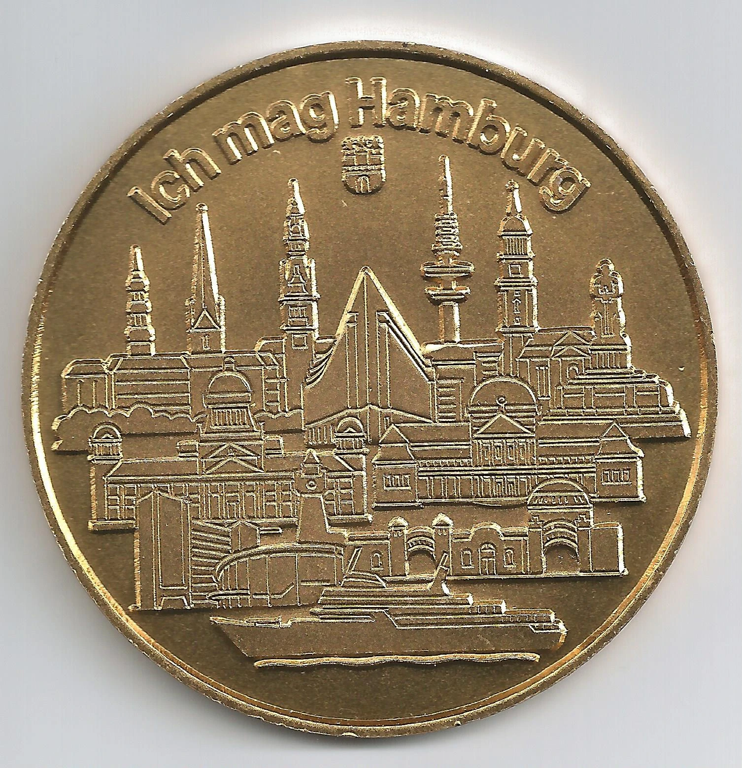 Medaillen Ich mag Hamburg vergoldet 