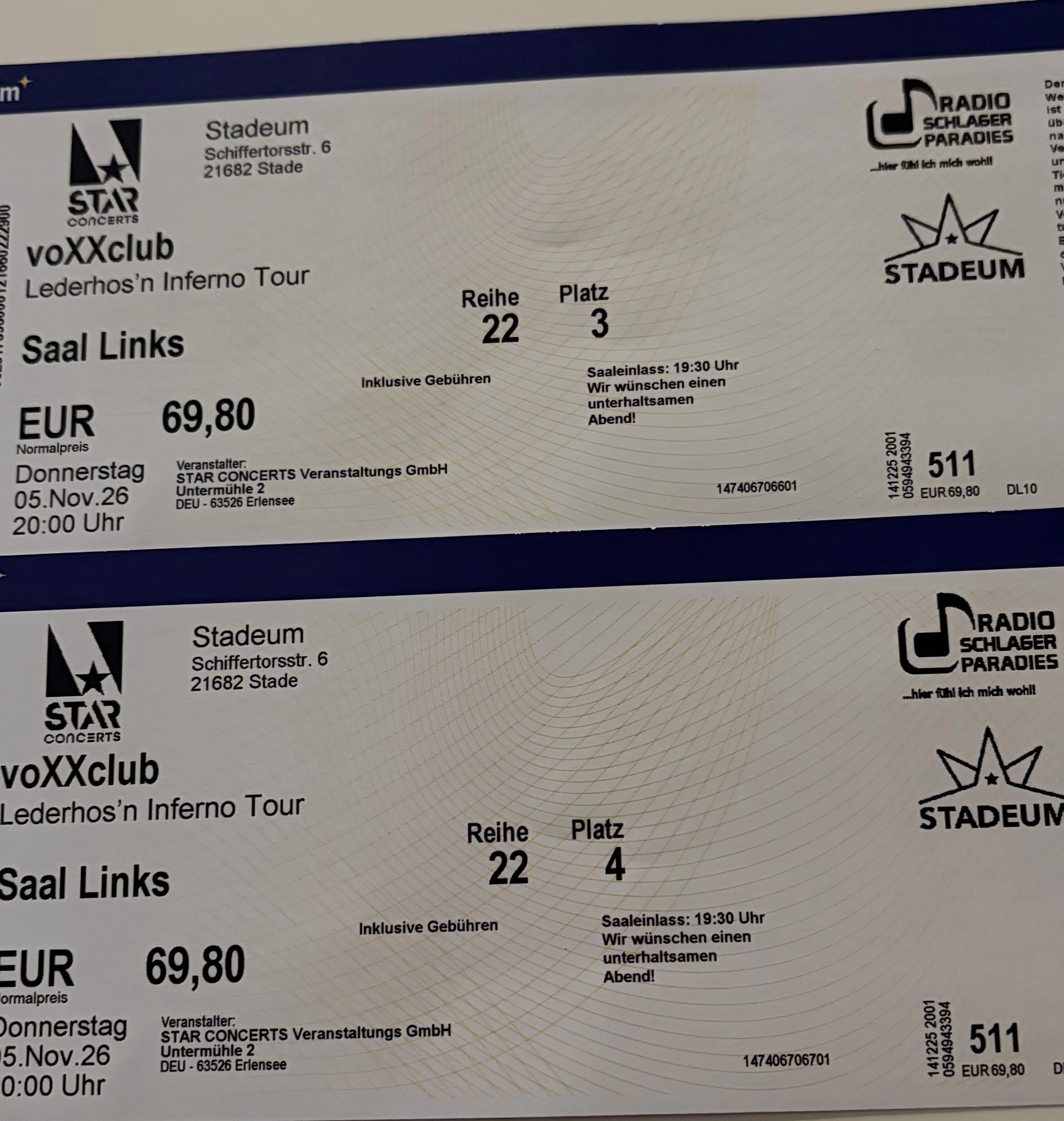 Tickets für voXXclub-Konzert