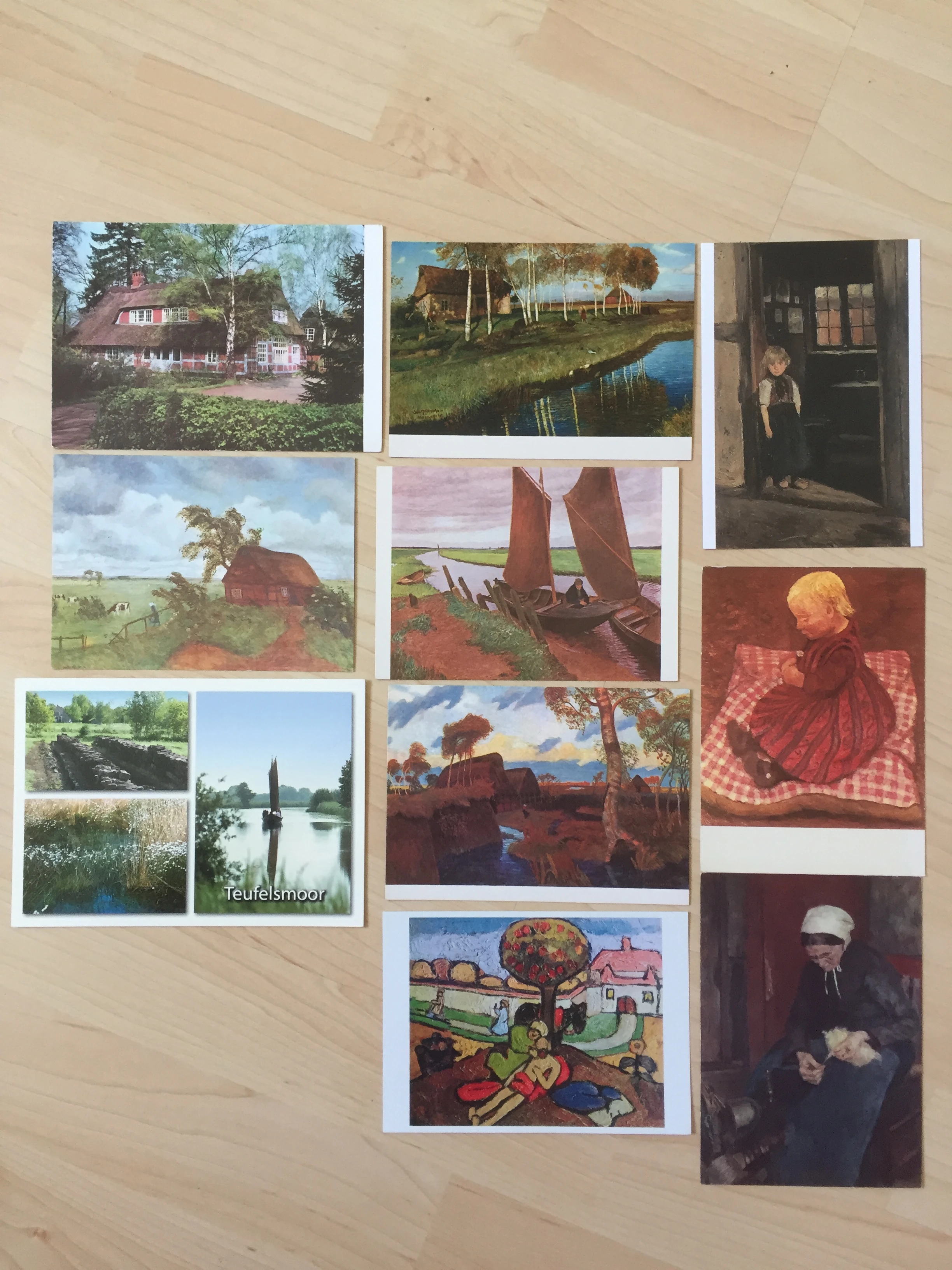 Alte Worpsweder Kunst-Postkarten um 1960 