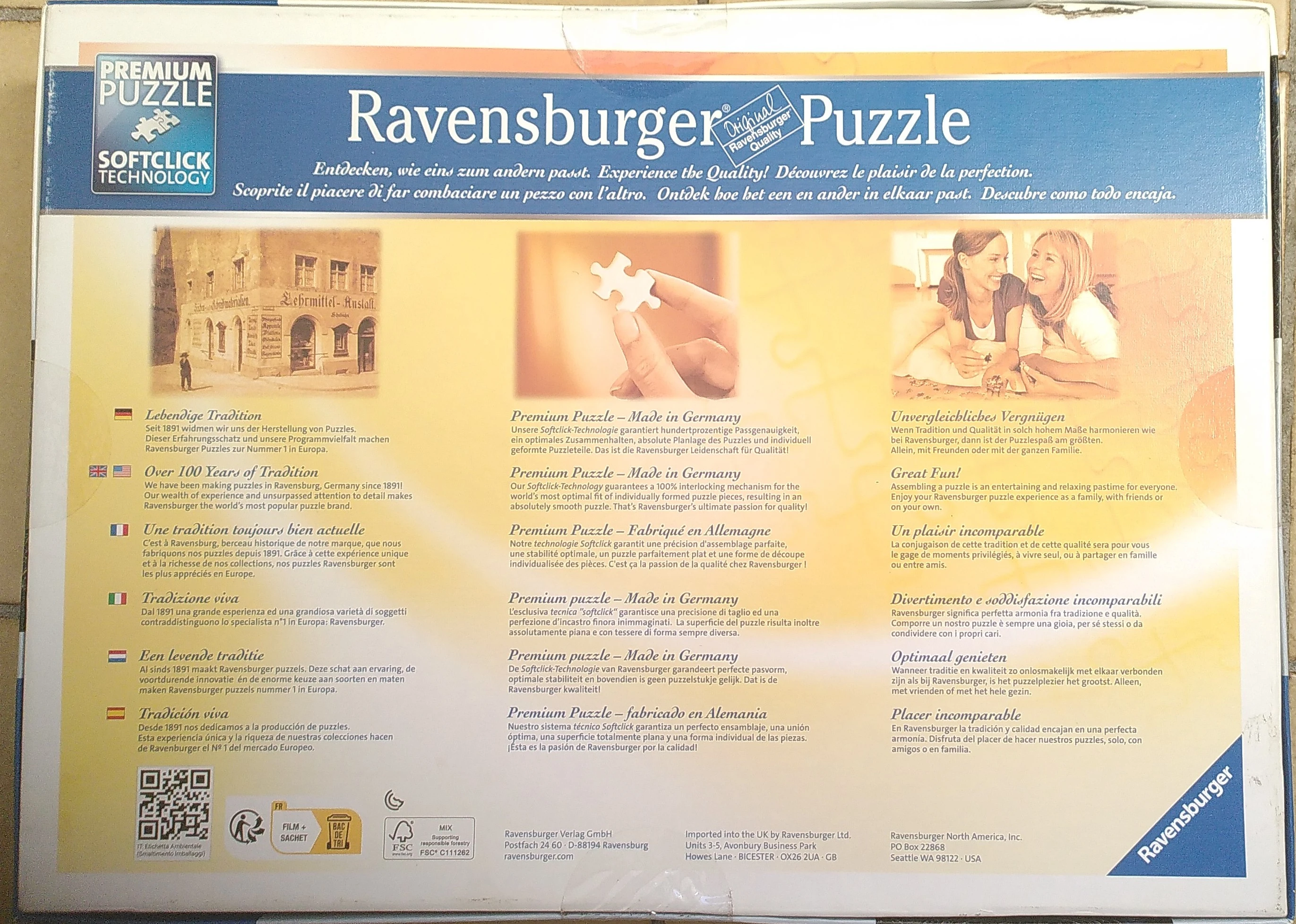 Rückseite der Puzzleschachtel. 