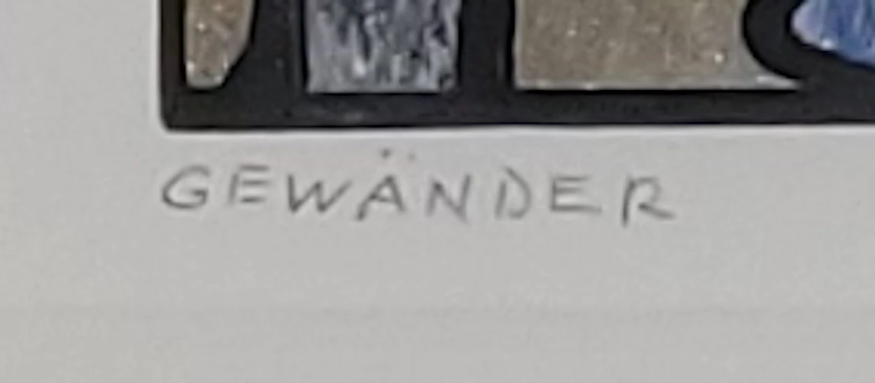  kleines gerahmtes Bild "GEWÄNDER"