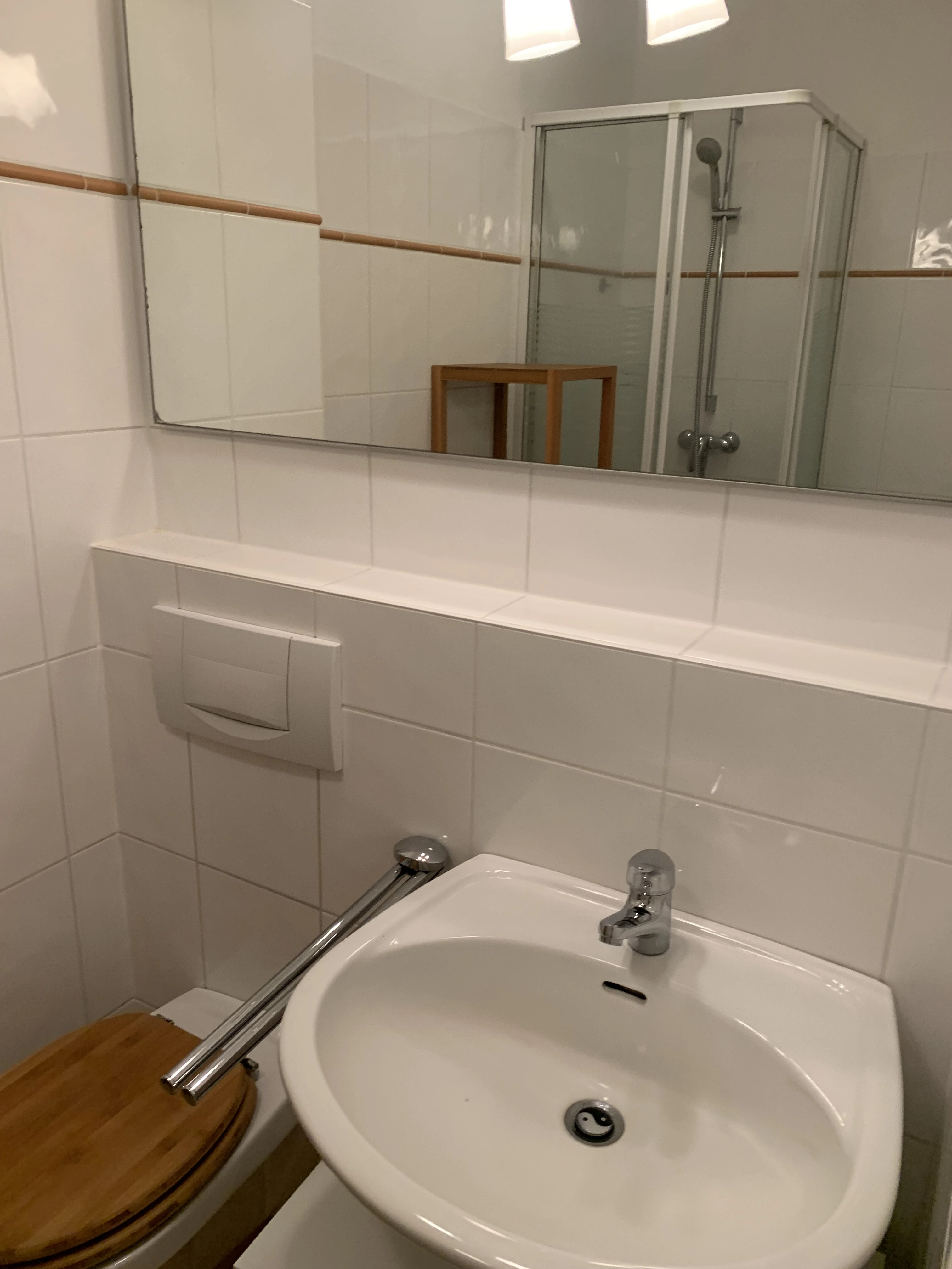 Bad mit Dusche und Waschmaschinenanschluß