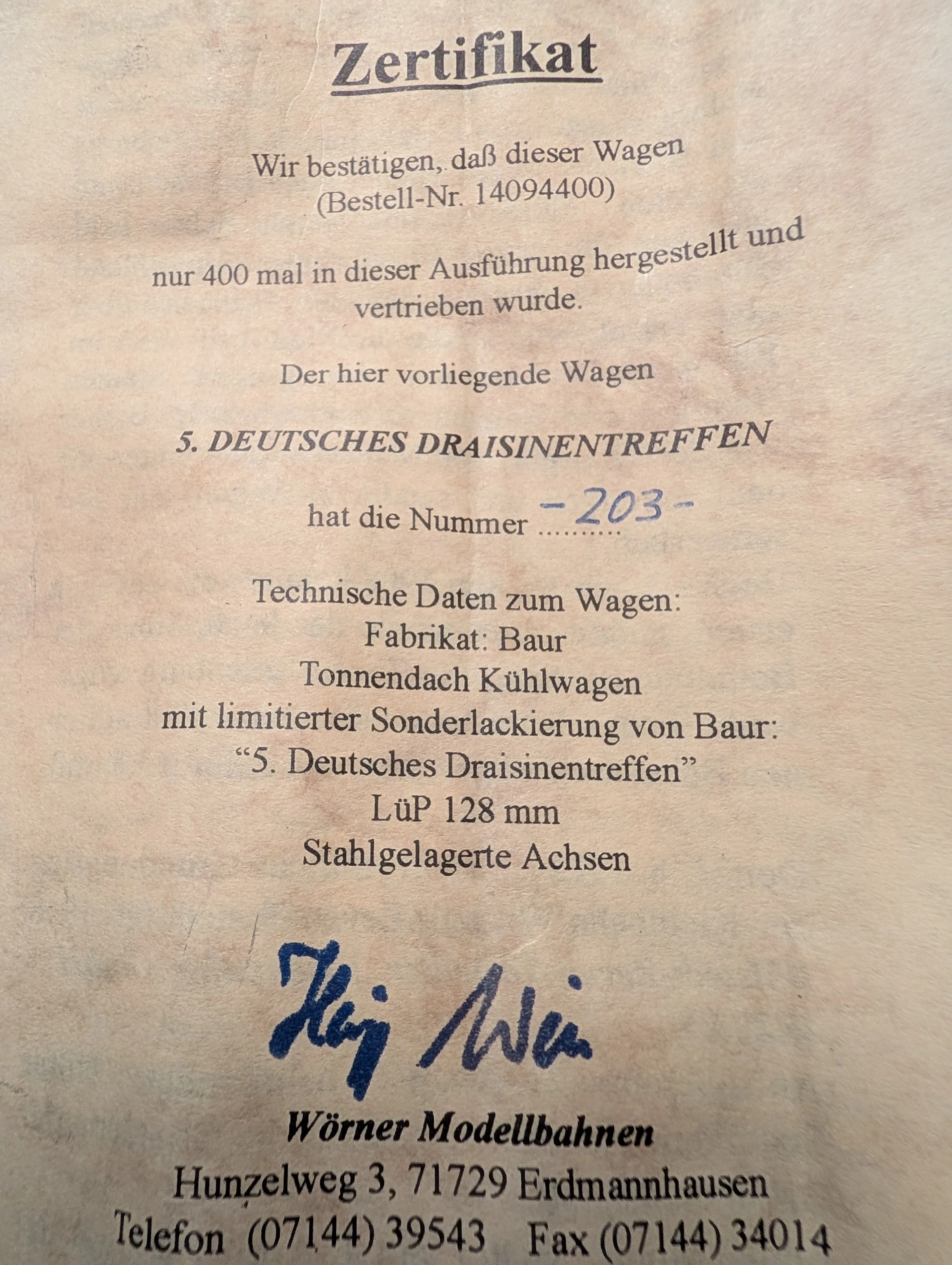 Tonnendach Kühlwagen Zertifikat