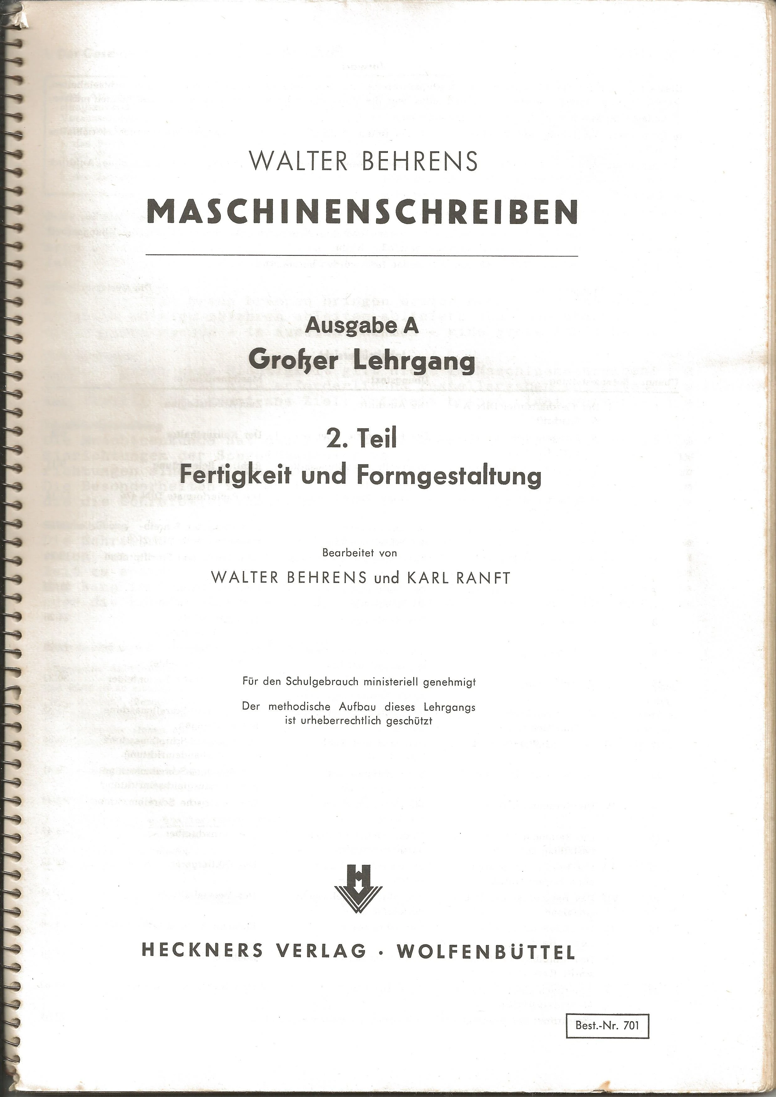 Schulbücher Deutsch- und Maschinenschreiben 1970