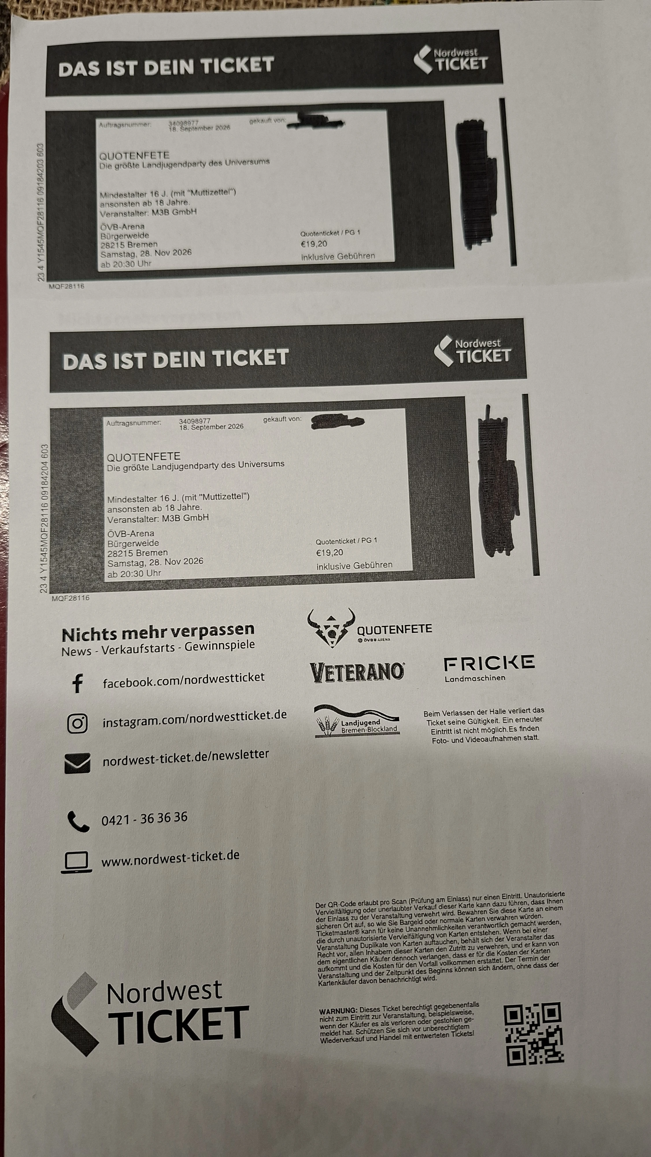 Tickets Quotenfete