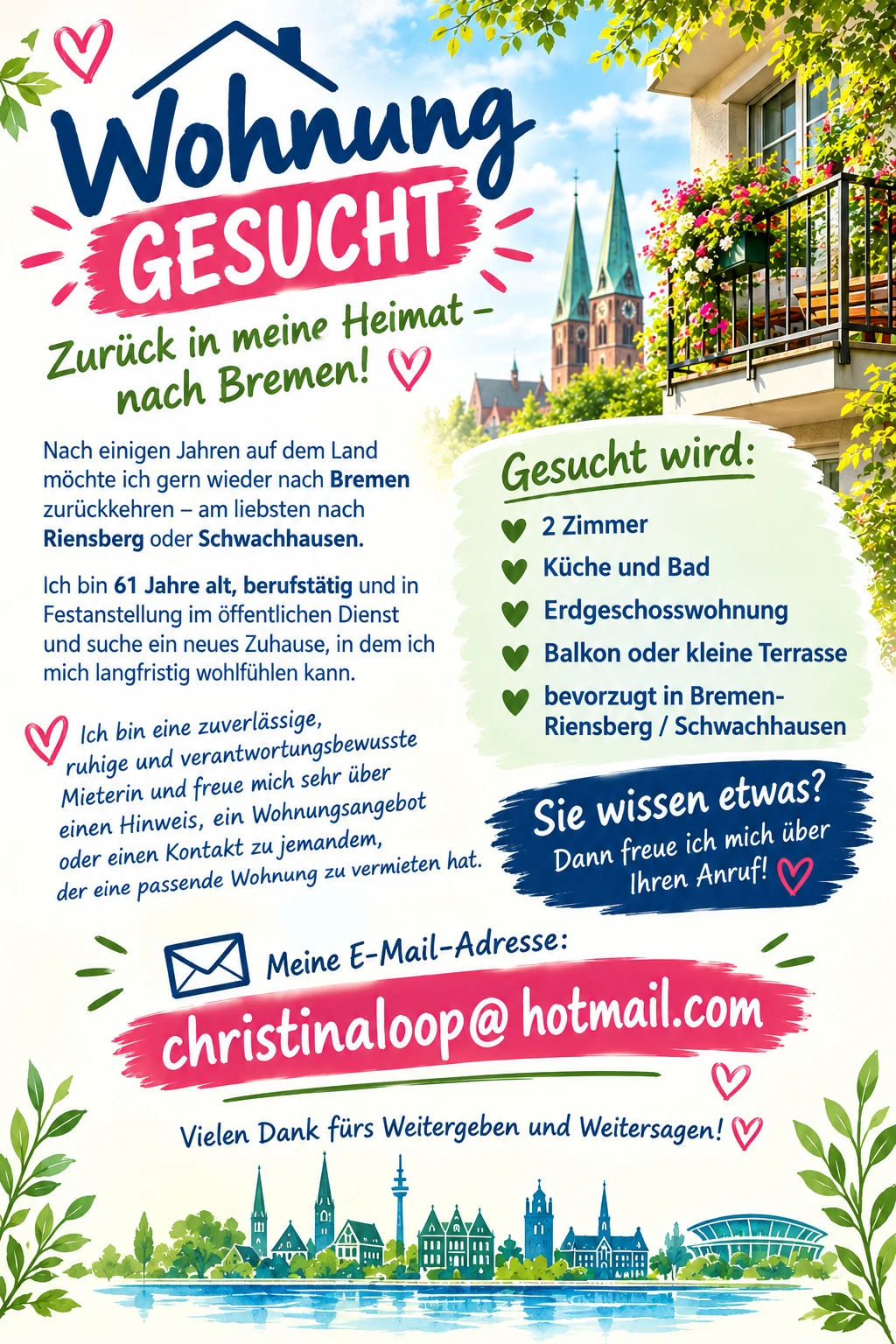 Erdgeschosswohnung gesucht 