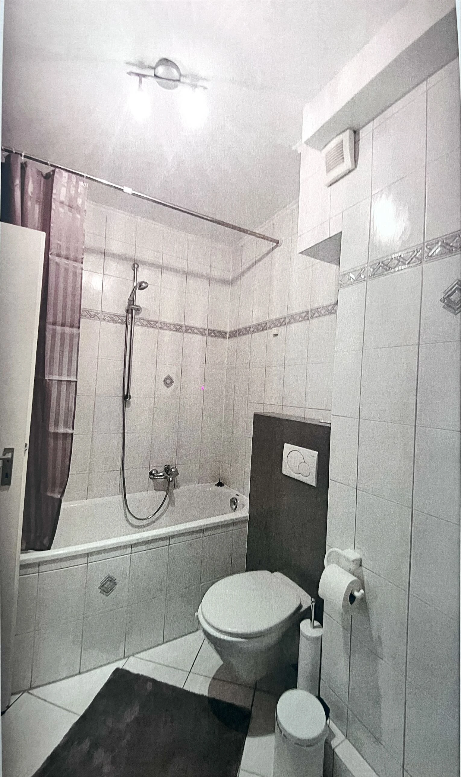 Badezimmer mit Badewanne und Duschmöglichkeit