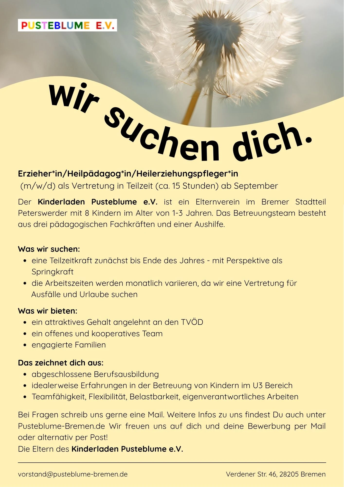 Stellengesuch