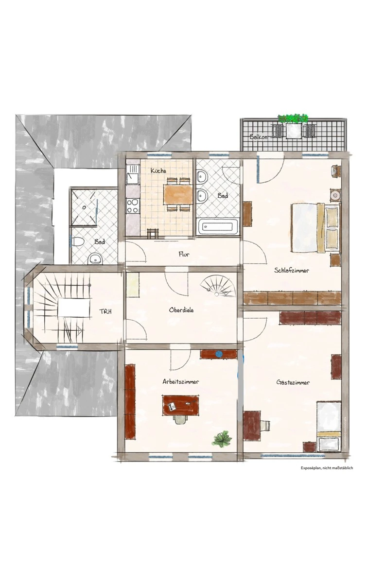 Grundriss der Wohnung 