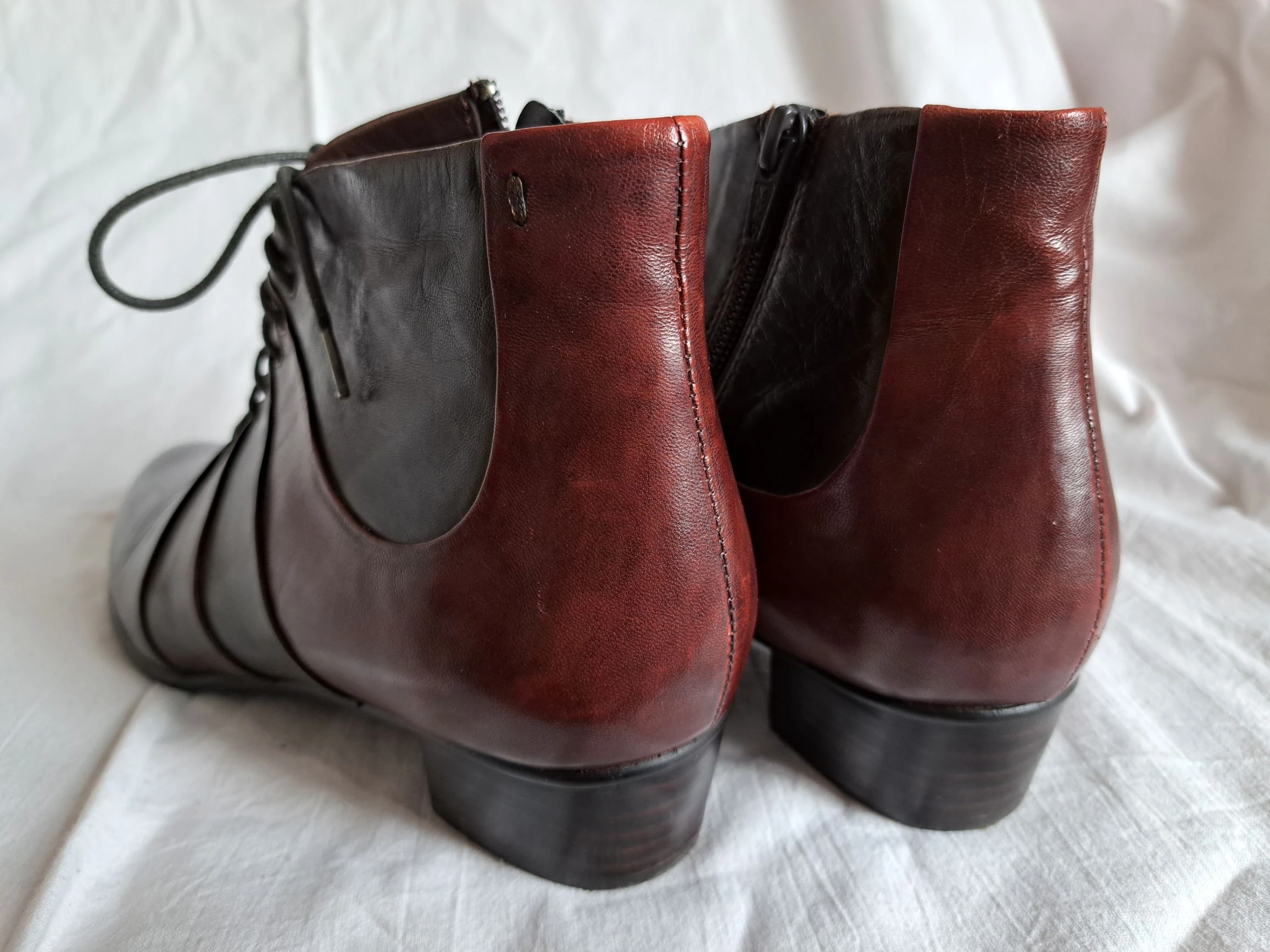Paar Stiefeletten Rückseite