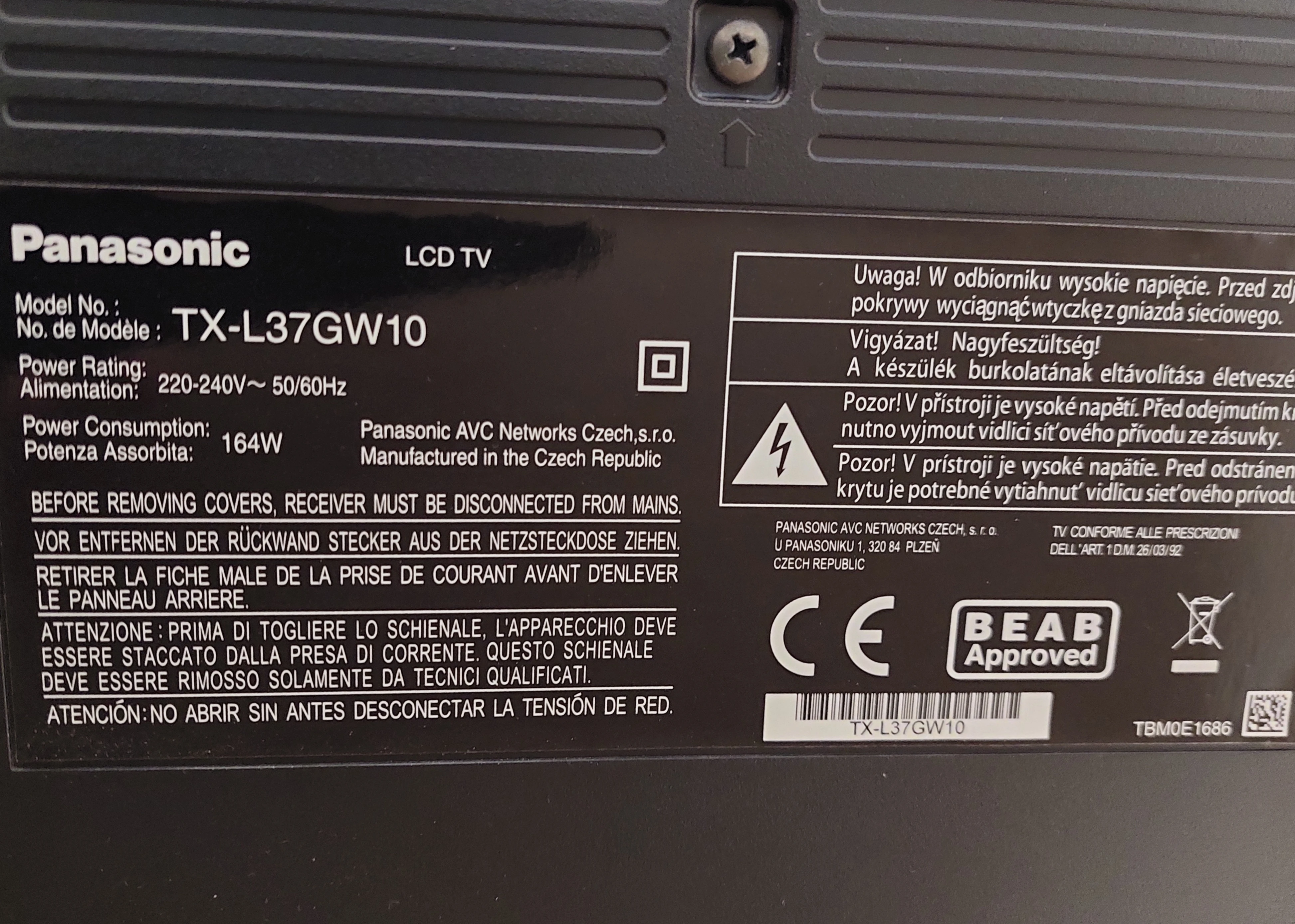 Panasonic TX-L37GW10