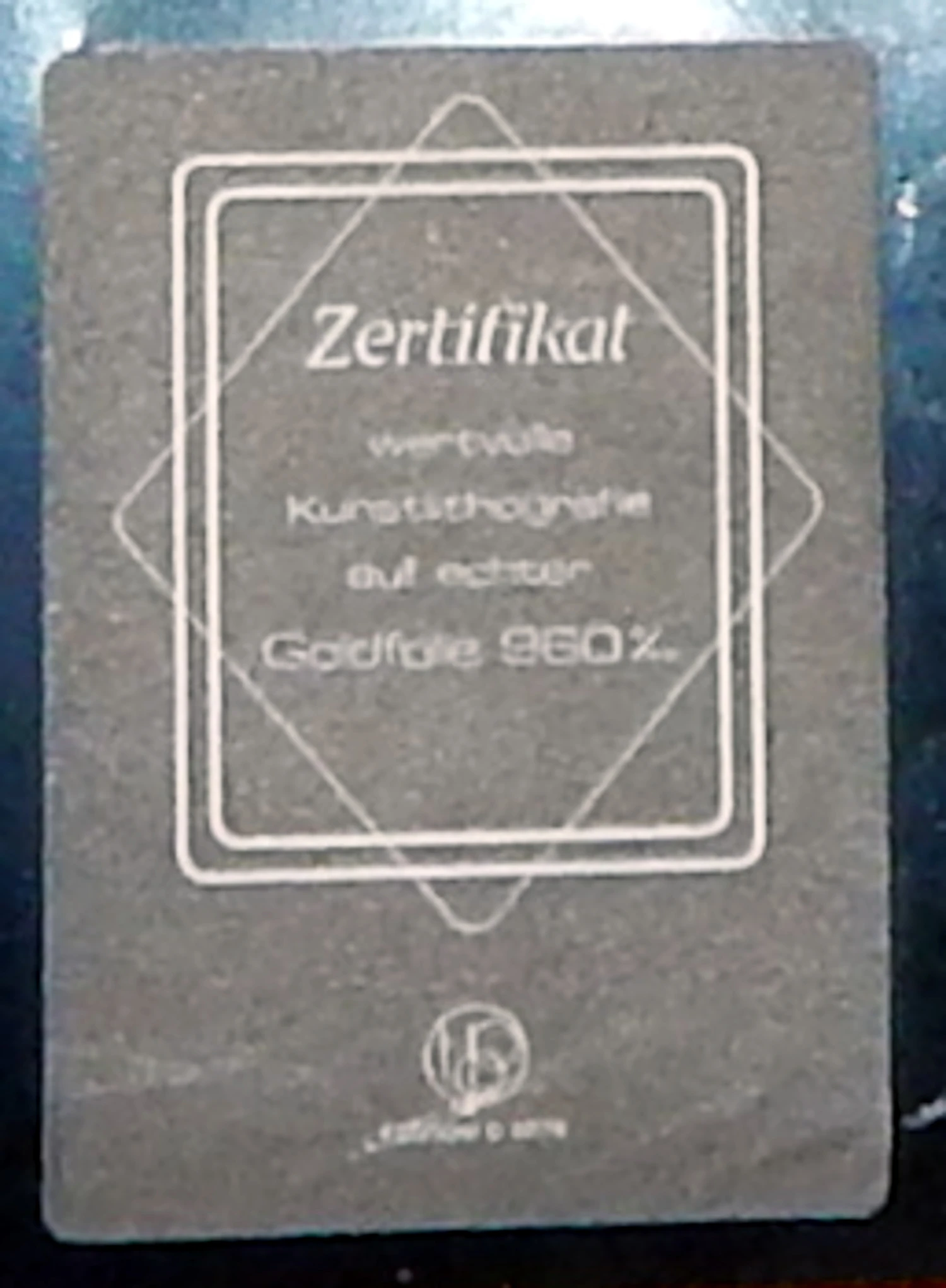 Kunstlithografie auf echter Goldfolie