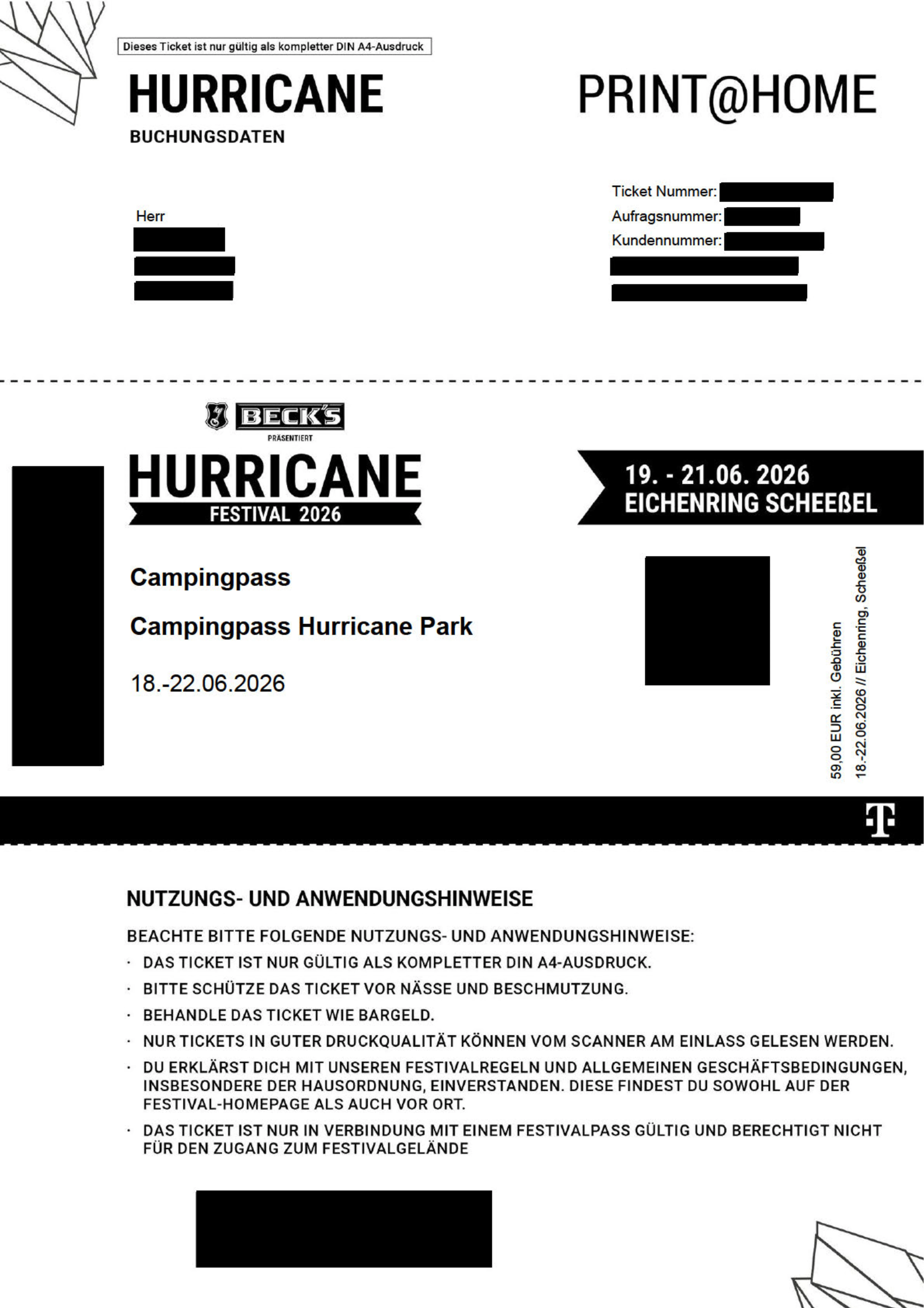 Hurricane Park Ticket 2026