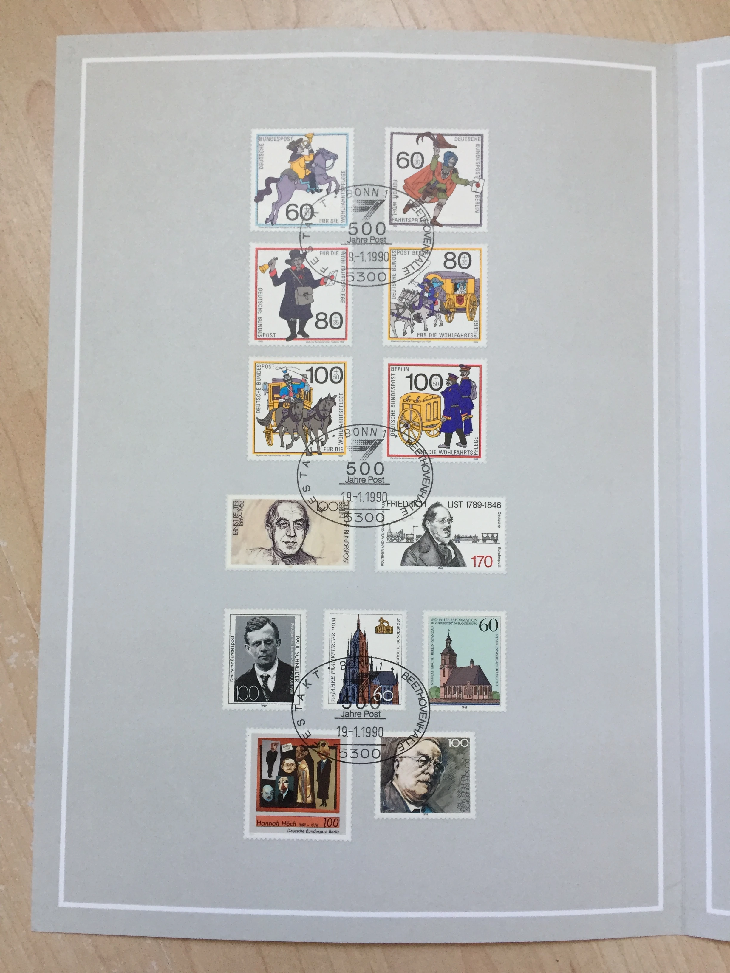 Briefmarken mit Sonderstempel 500 Jahre