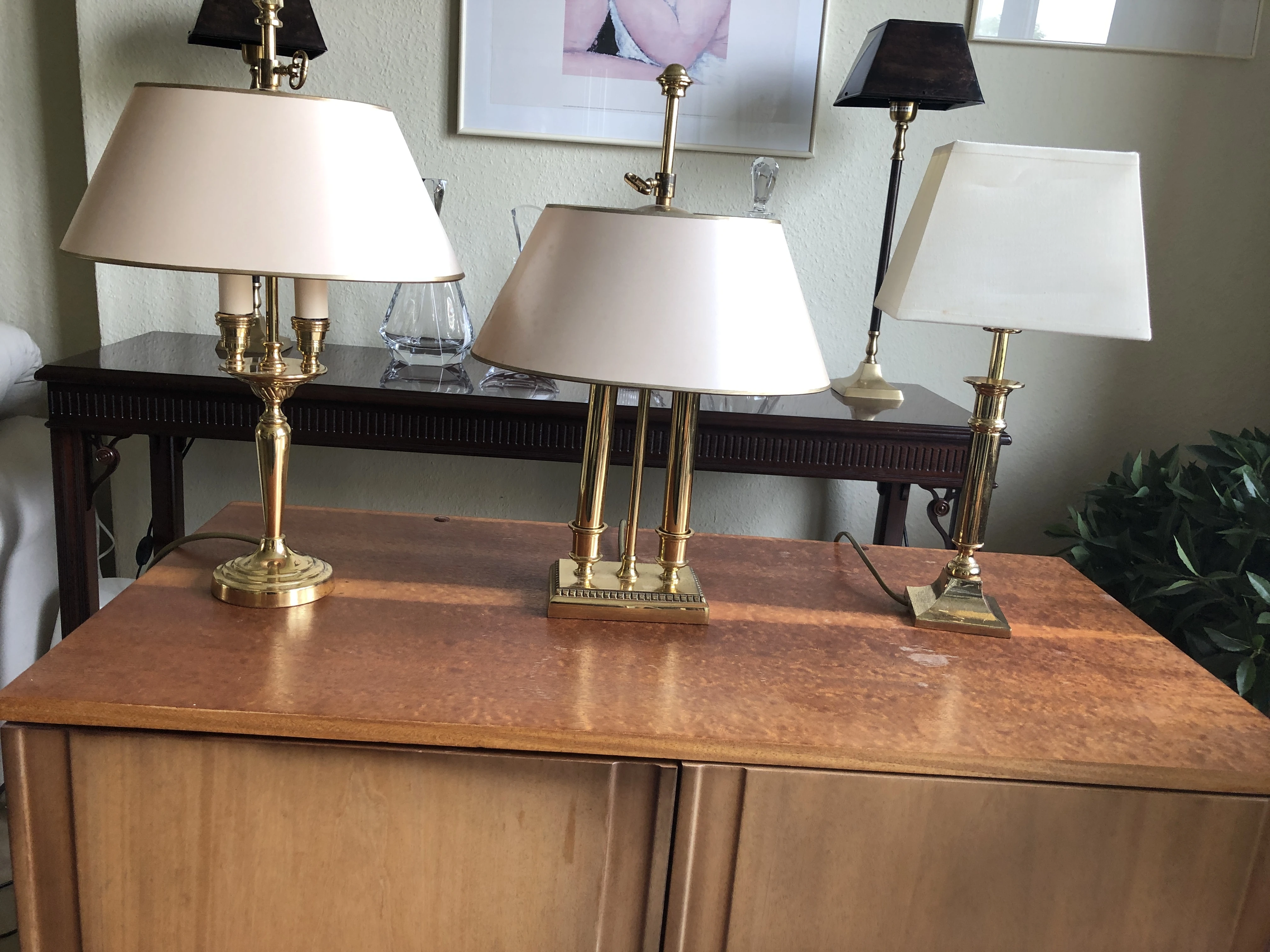 3 Messing Tischlampen