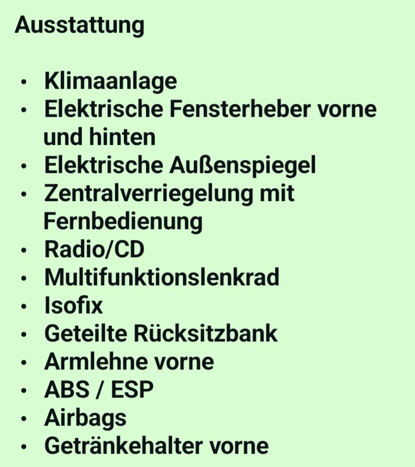 Ausstattung 