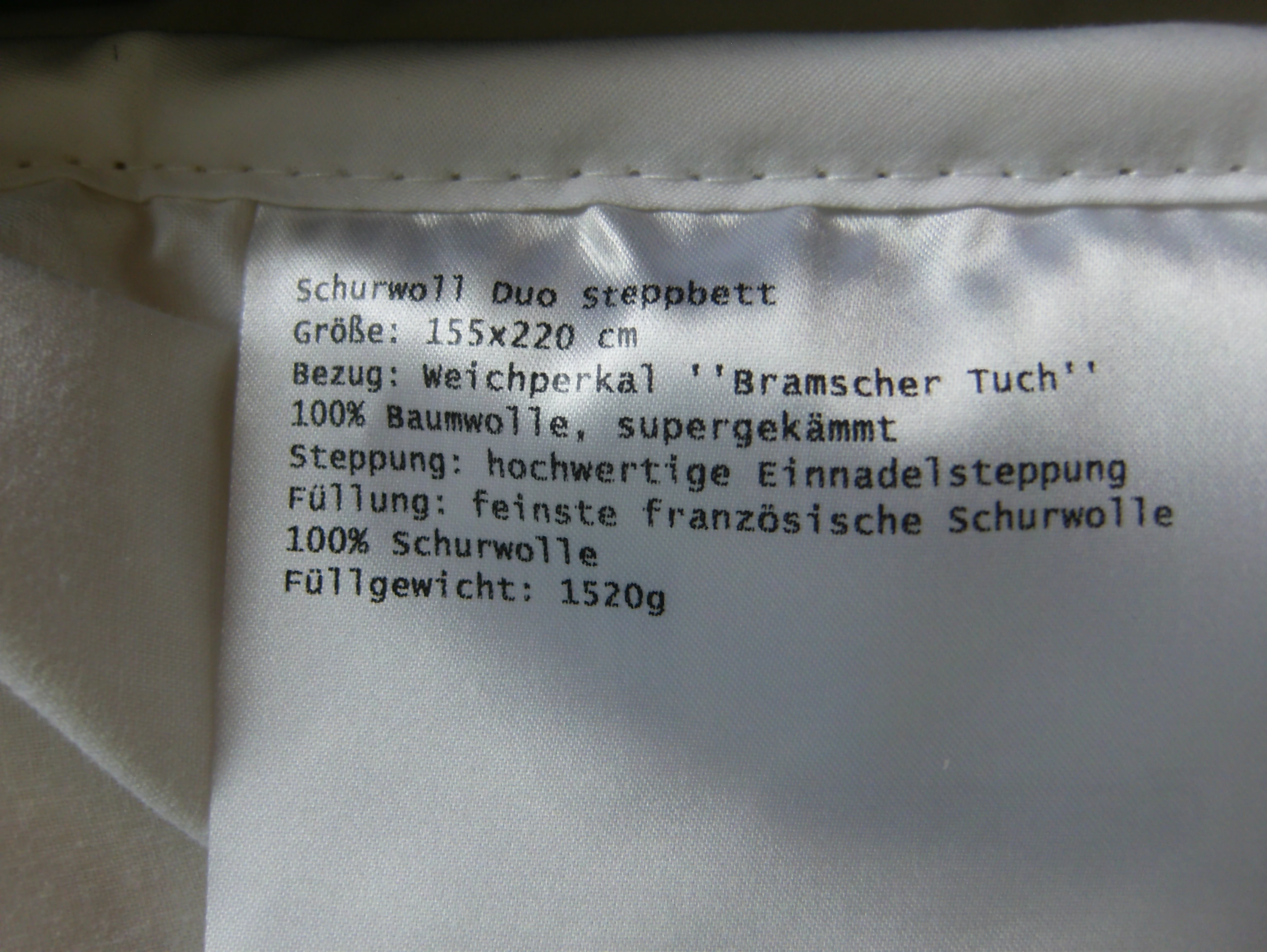 Etikett-Rückseite mit weiteren Angaben