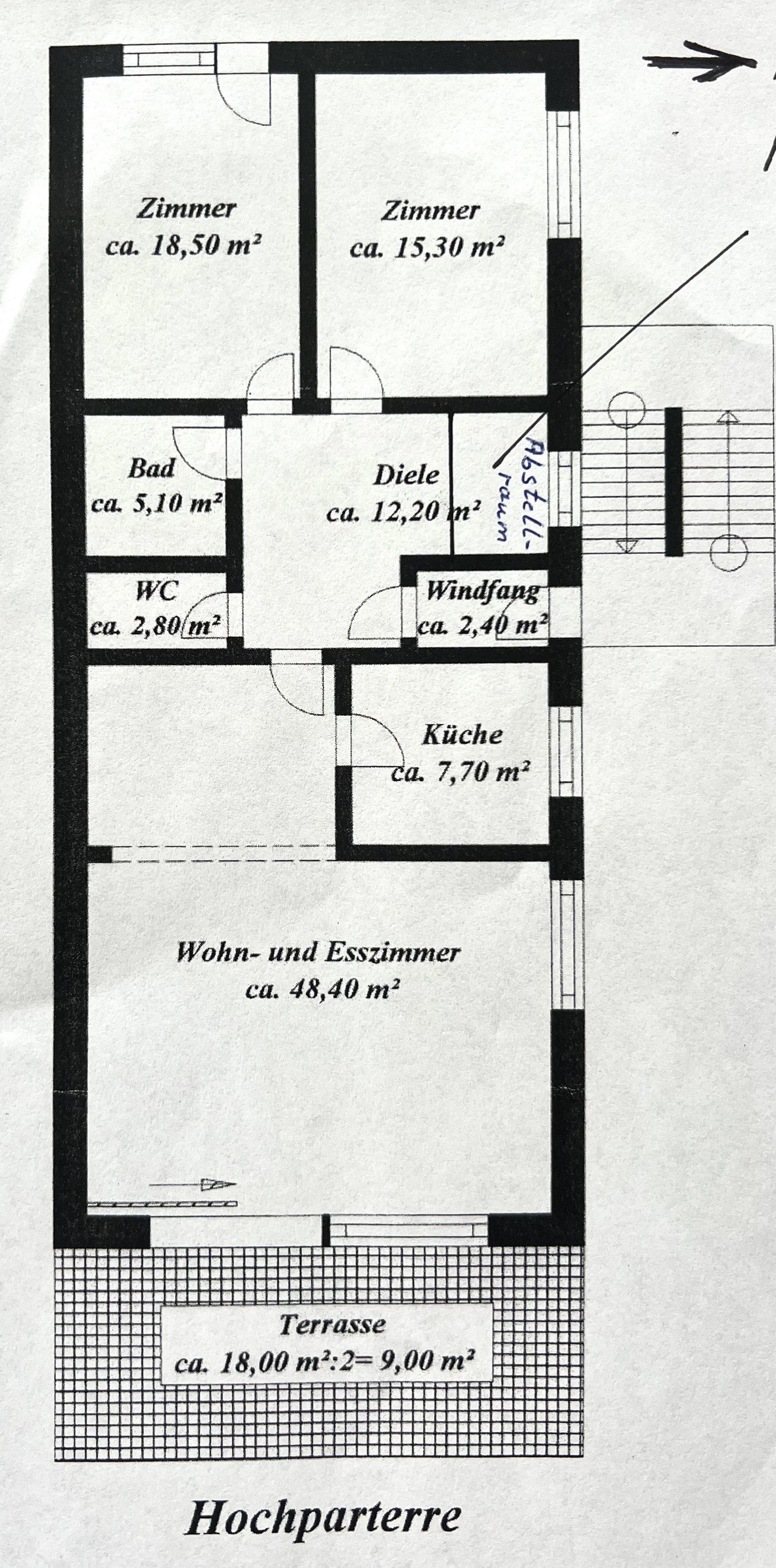 Grundriss der Wohnung 