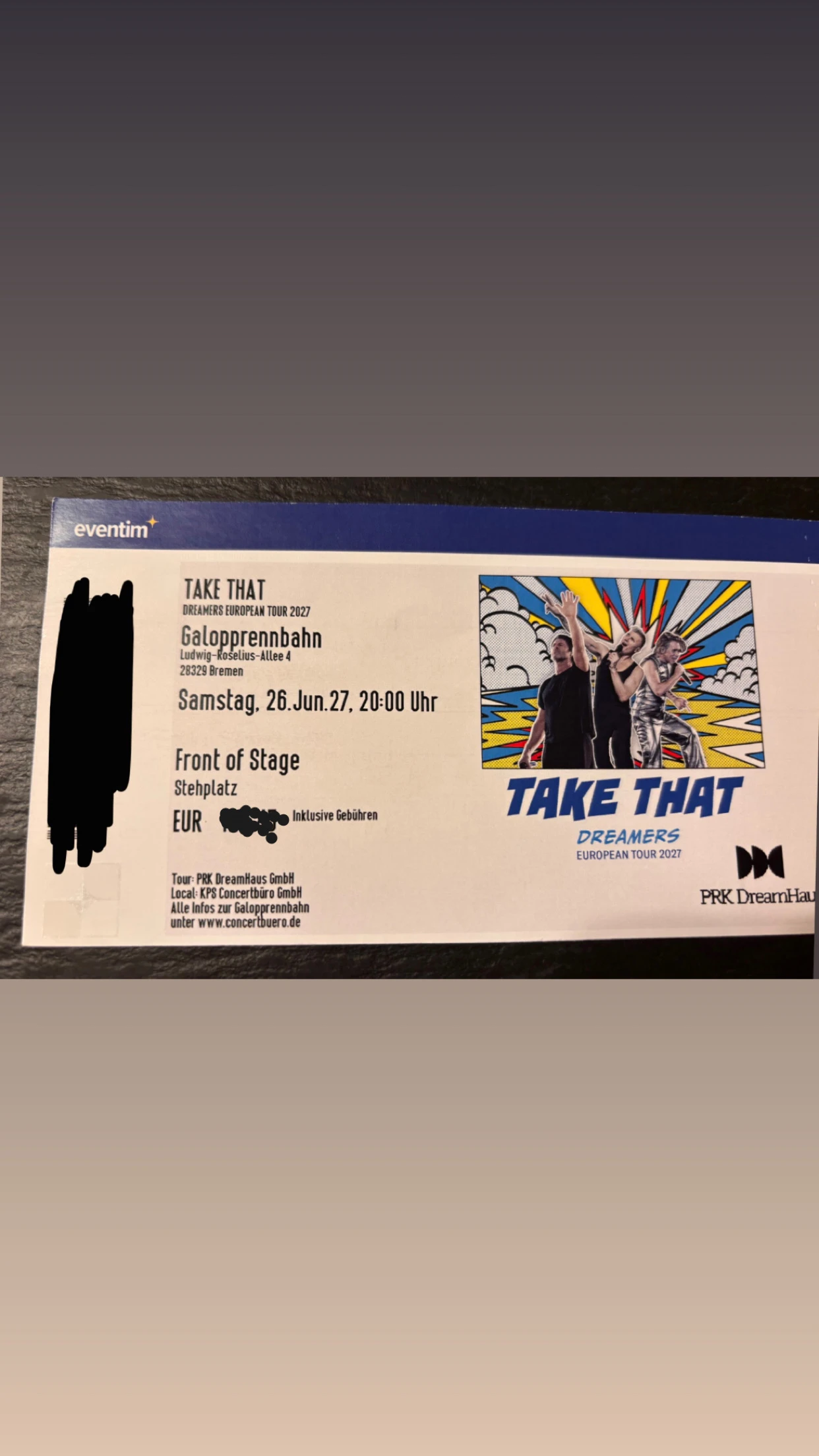 Take That, Bremen, Front of Stage