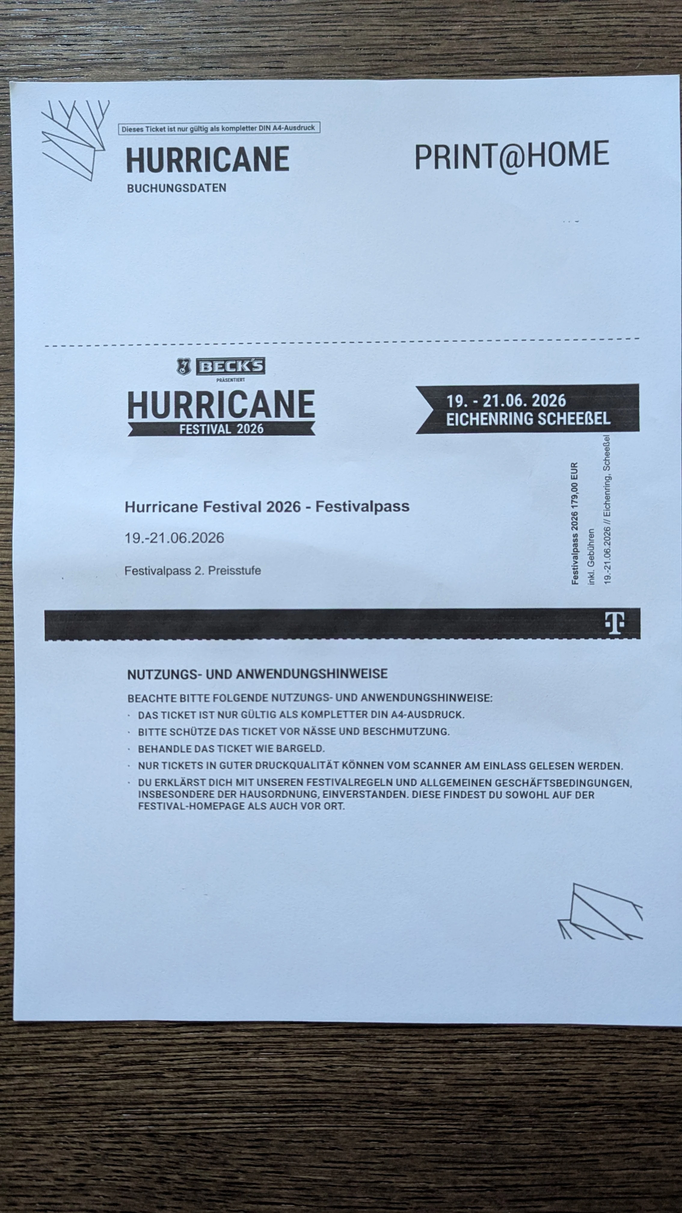Print@home Ticket