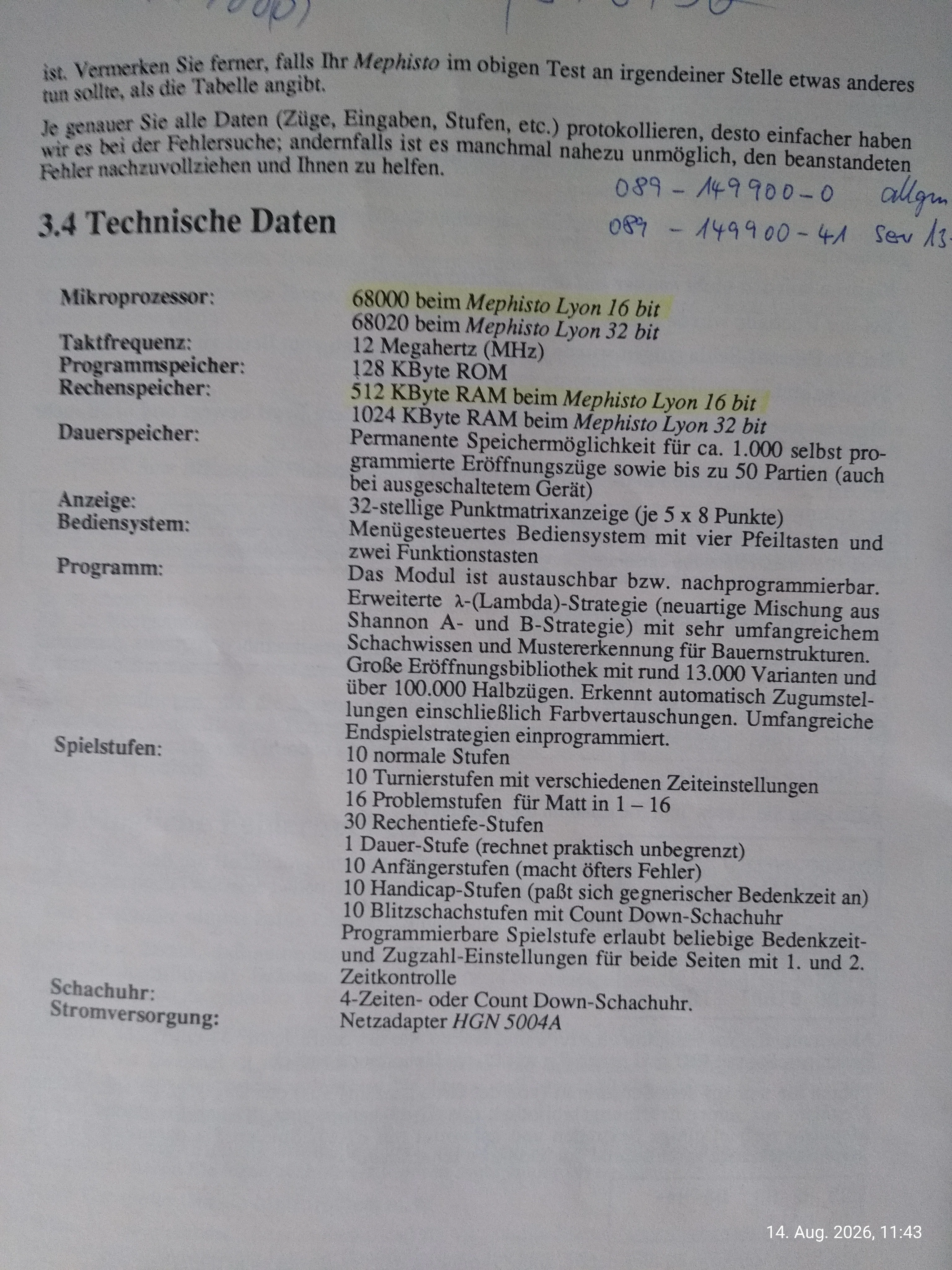 Technische Daten
