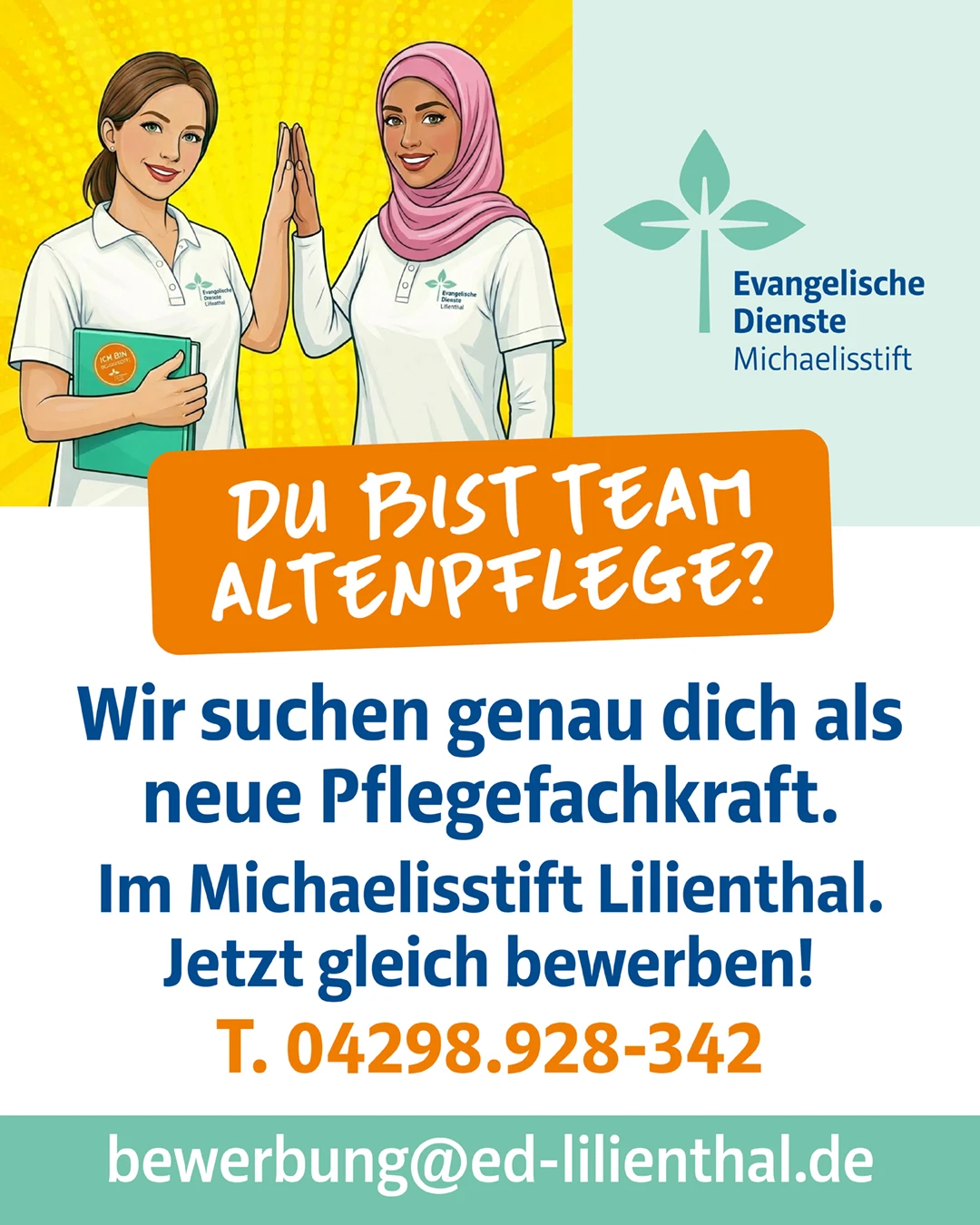 Anzeige Pflegefachkraft Michaelisstift Lilienthal