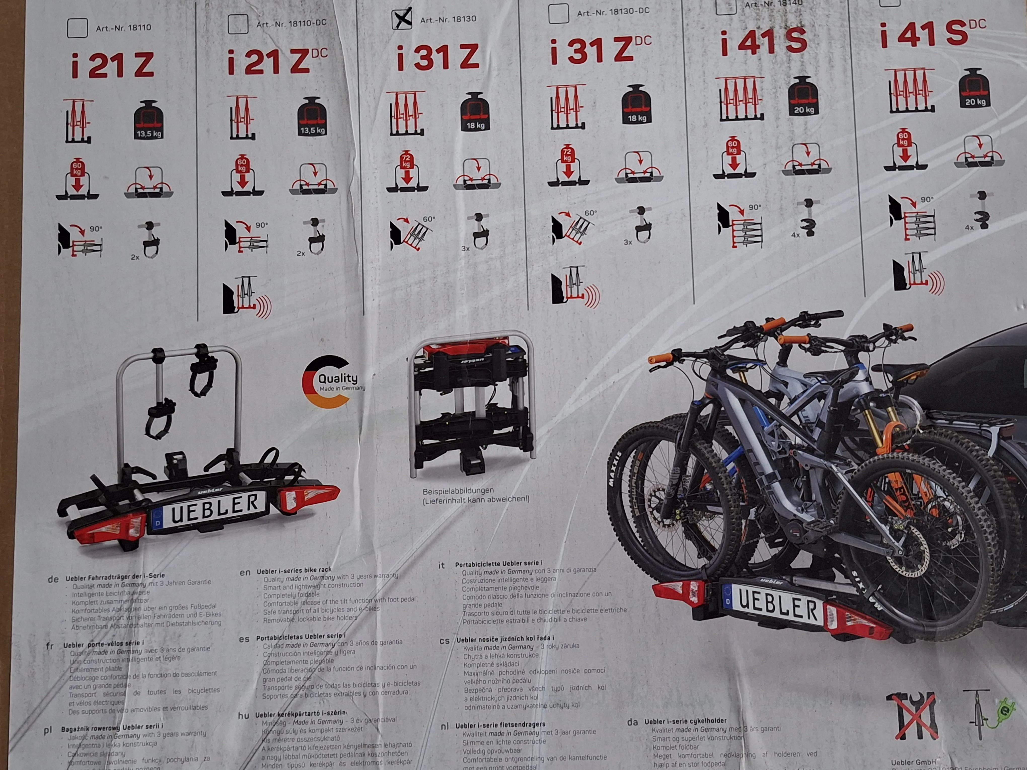 Beschreibung des Fahrradträgers i31Z