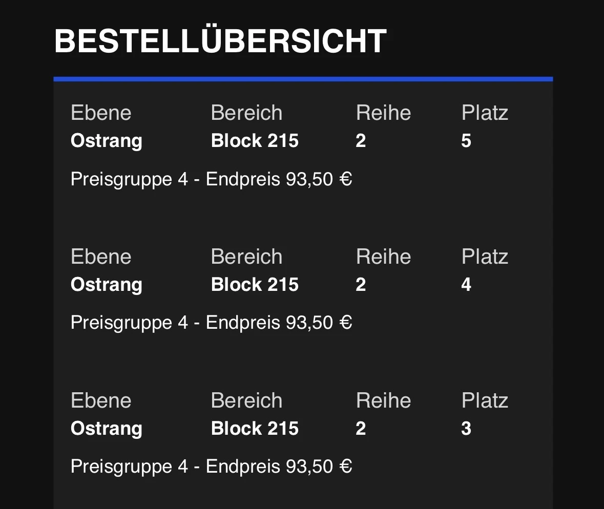 Sitzplatzticket