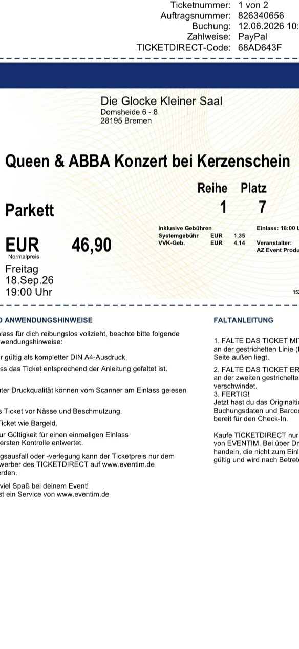 Reihe 1 Platz 7