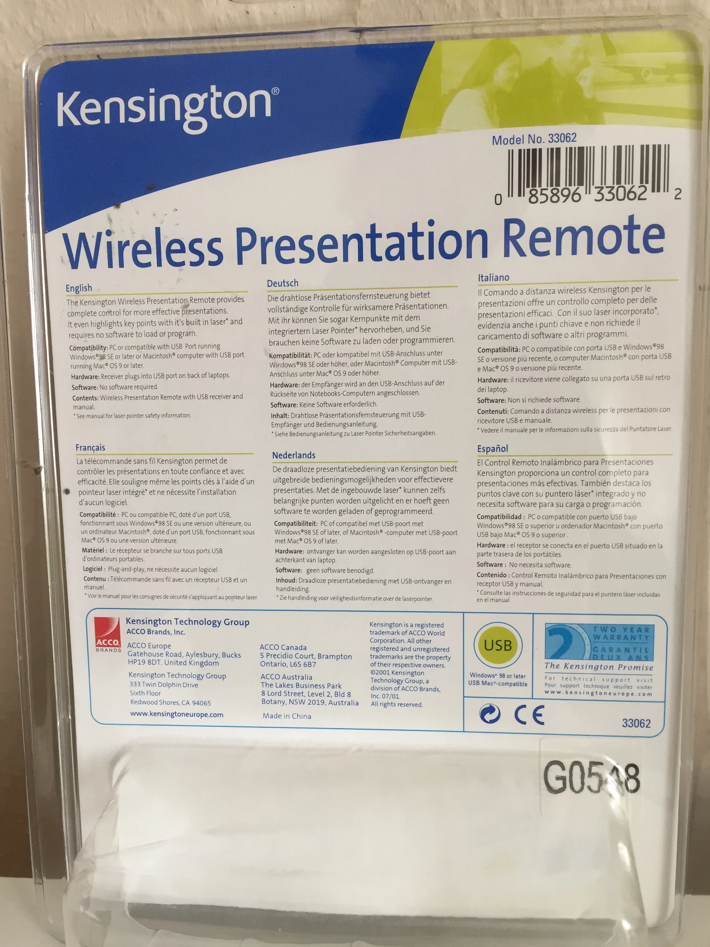 Kensington Wireless Präsentation Fernbedienung 