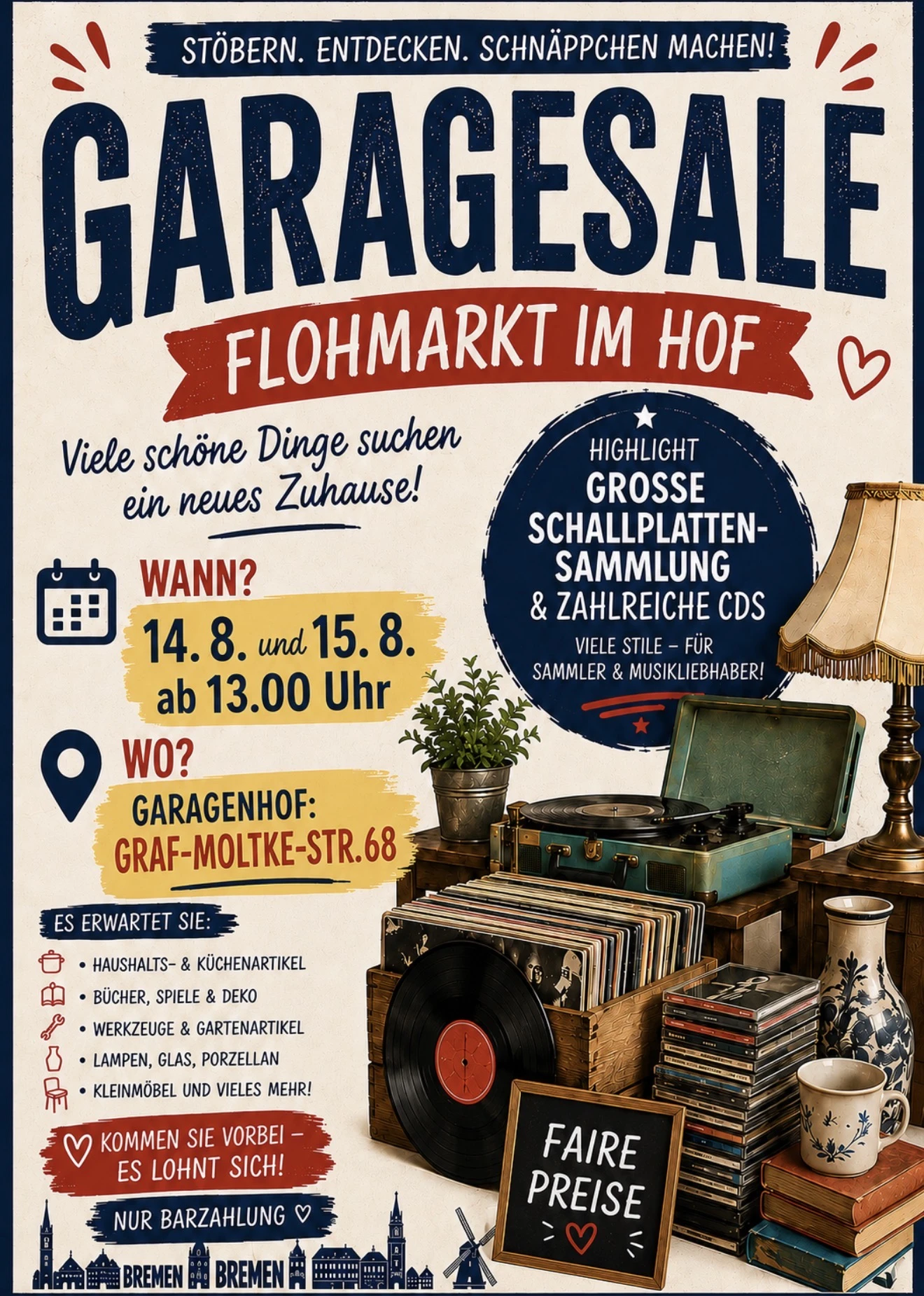Plakat für Garagensale
