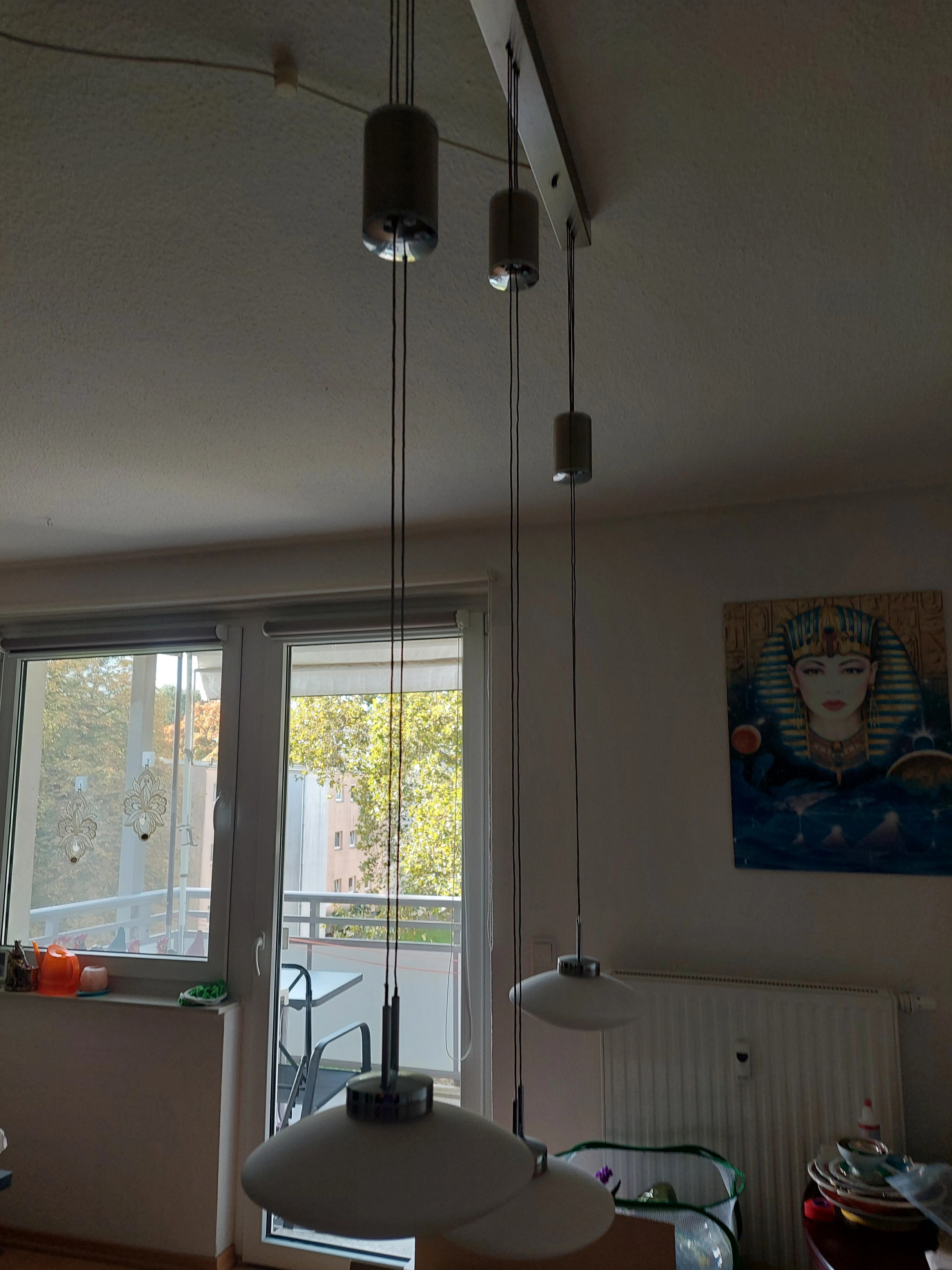 Die Leuchten sind in der Länge individuell  verstellbar
