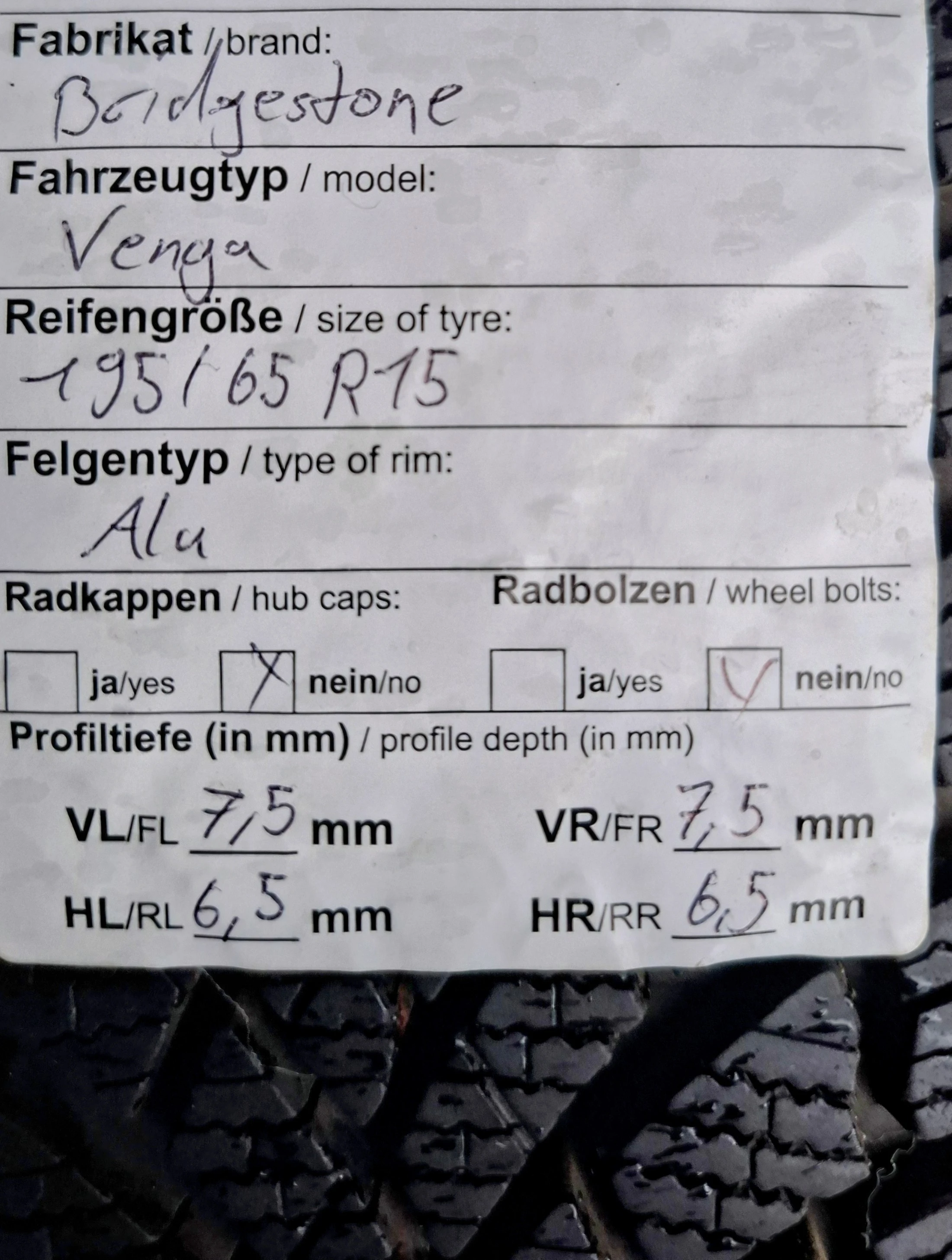 Winterreifen für KIA Venga
