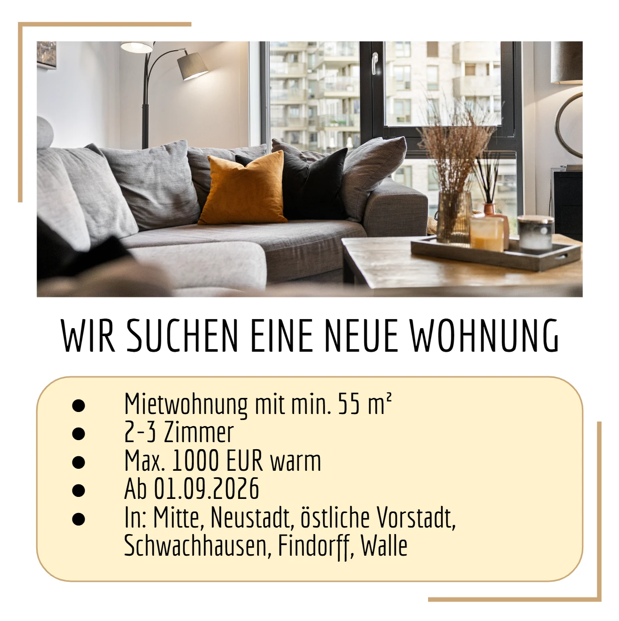 Wir suchen: