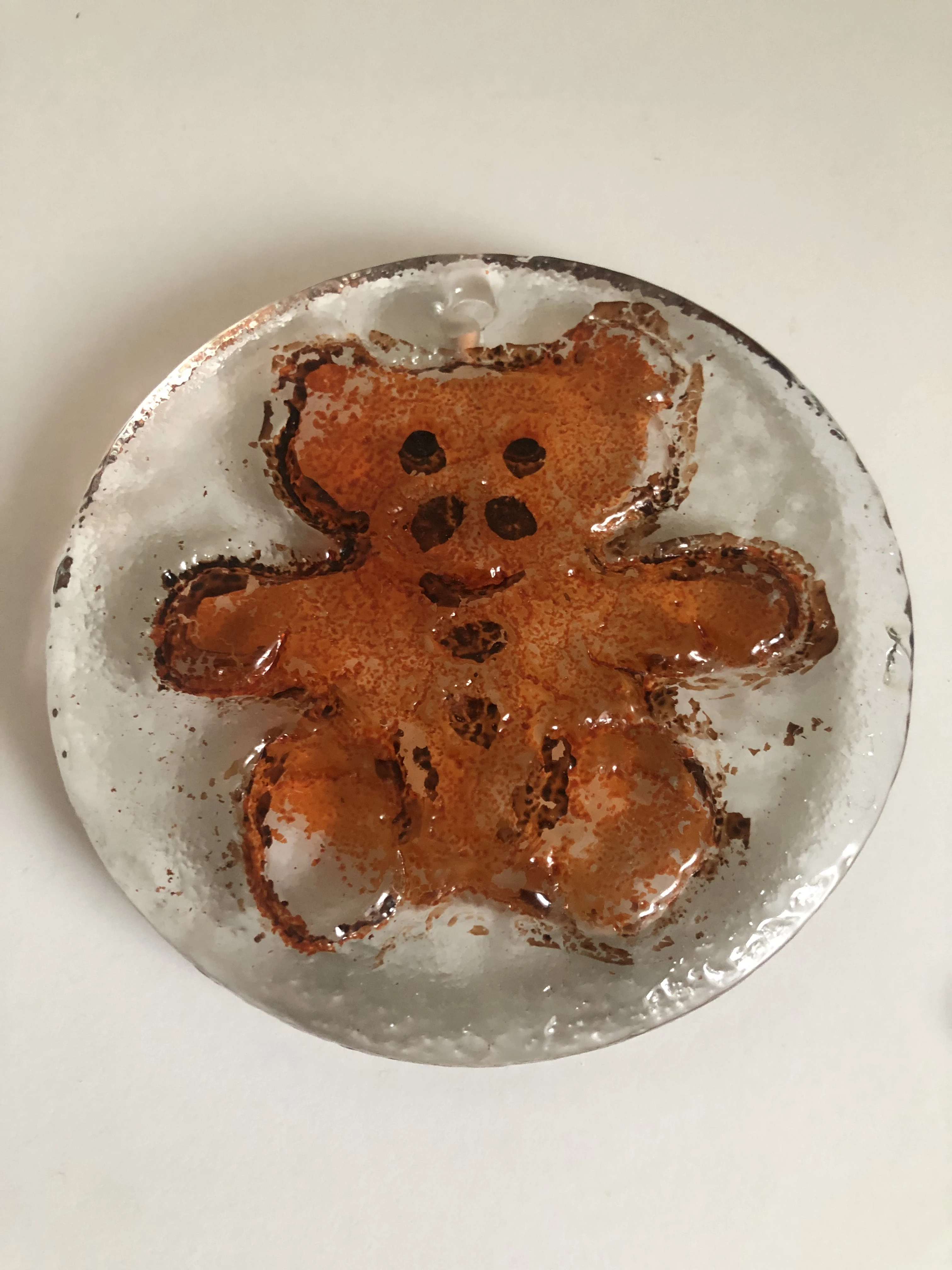 Glas Suncatcher - Roter Teddy Bär