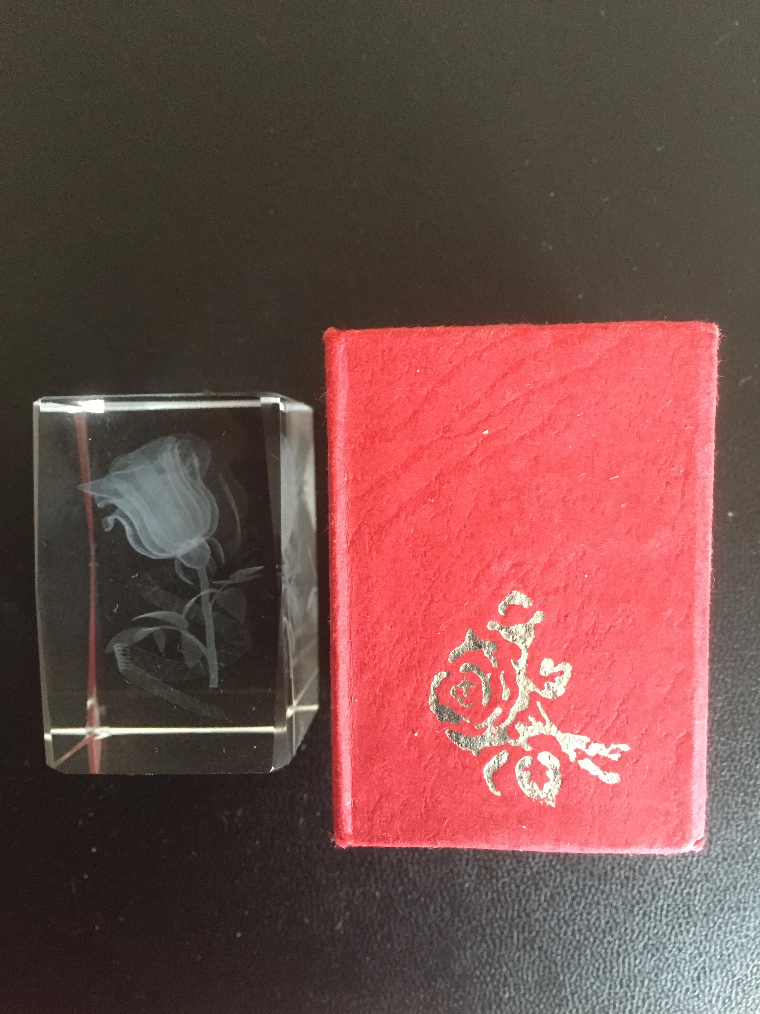Kristallglas 3D Rose - Lasergravur 