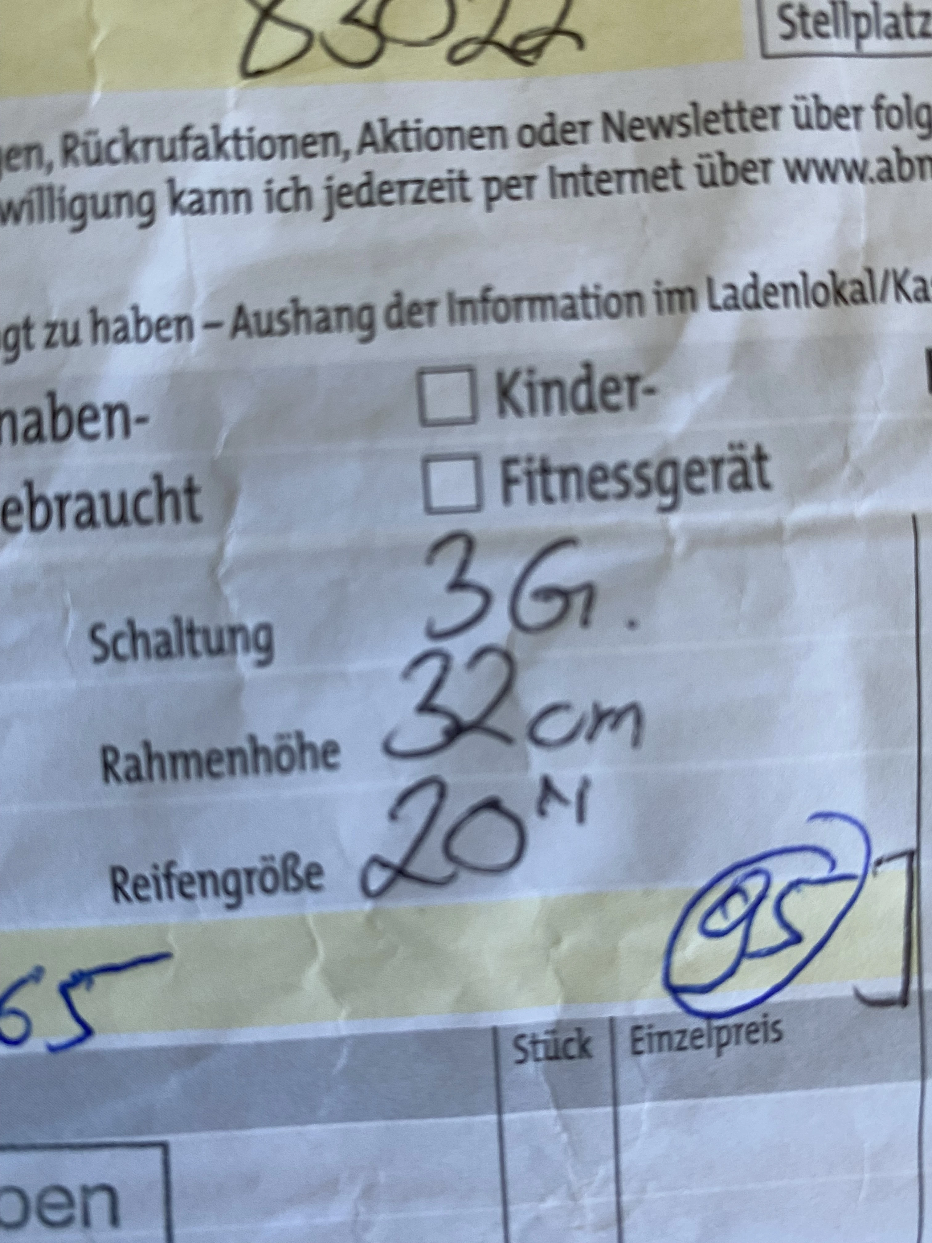 Beschreibung vom Radgeschäft