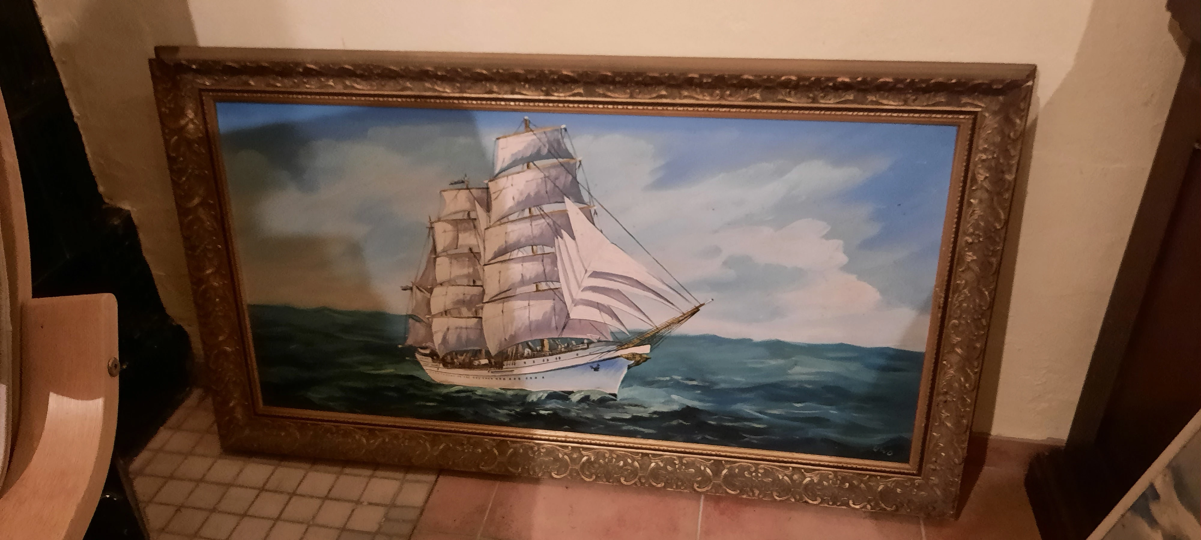 Gemälde mit Holzrahmen