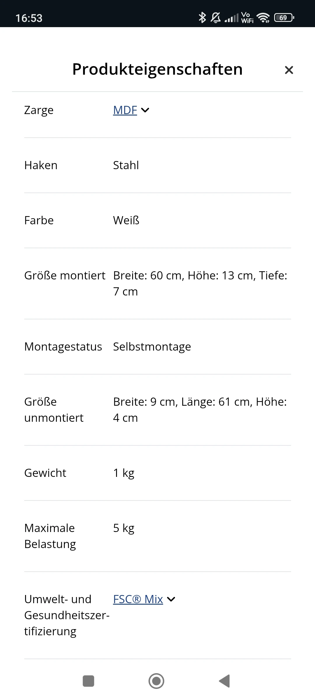 Maße 
