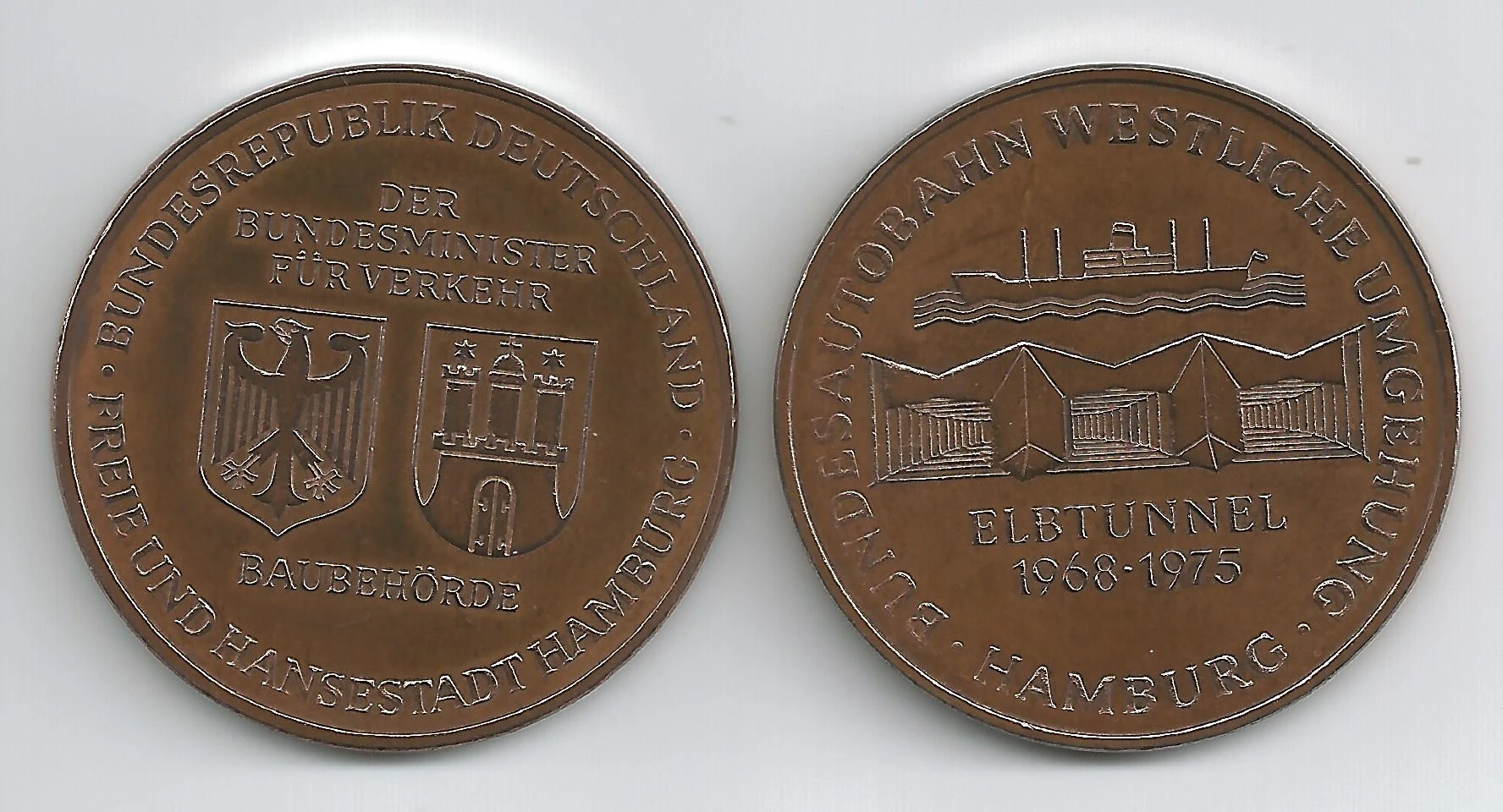Medaillen Hamburg Elbtunnel 1968-1975 