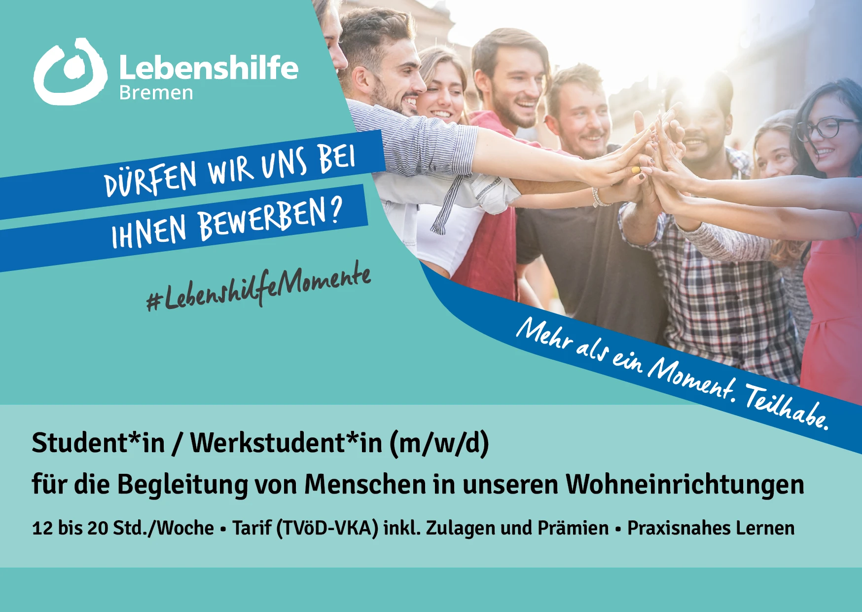 Student*in / Werkstudent*in (m/w/d)  für die Begleitung von Menschen in unseren Wohneinrichtungen 