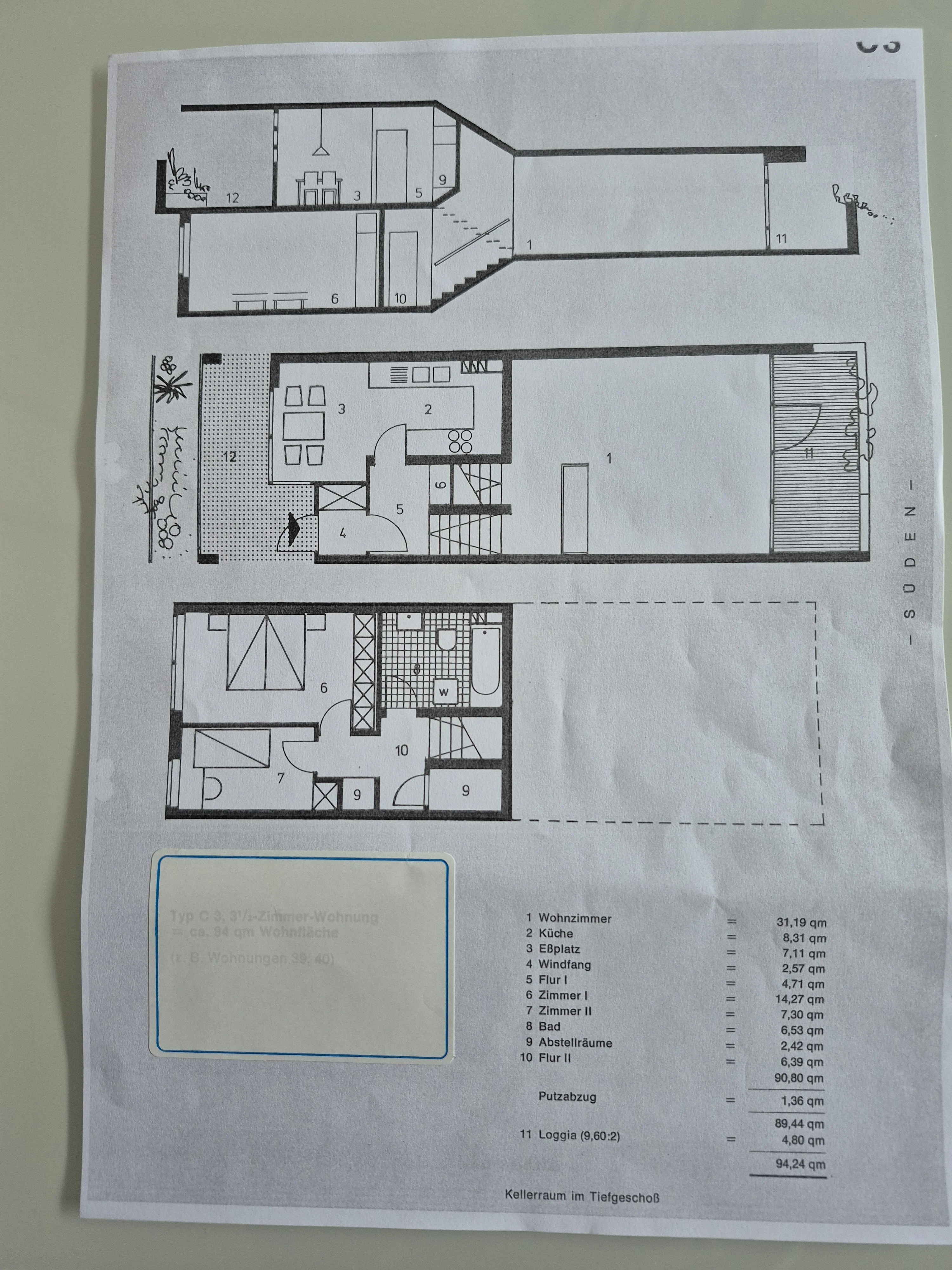 Grundriss der Wohnung 