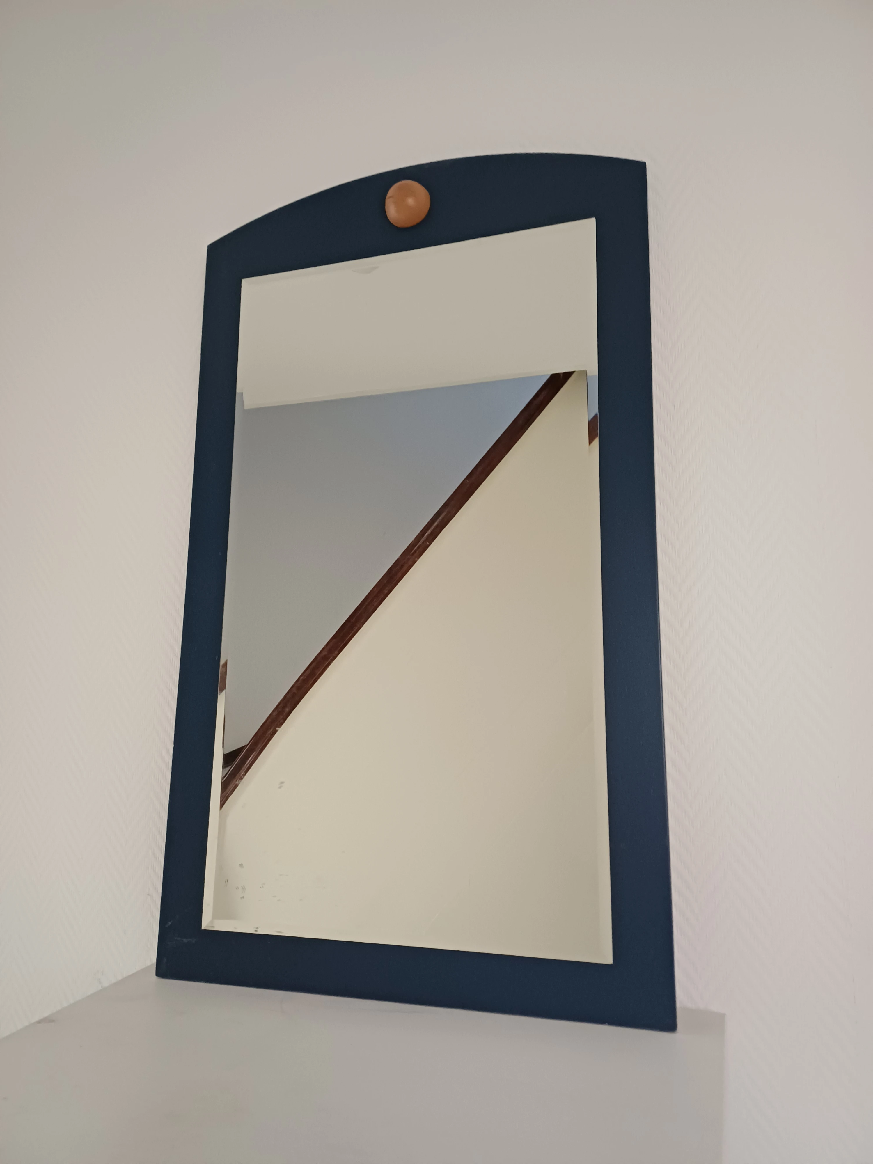 Blauer Holz Spiegel 