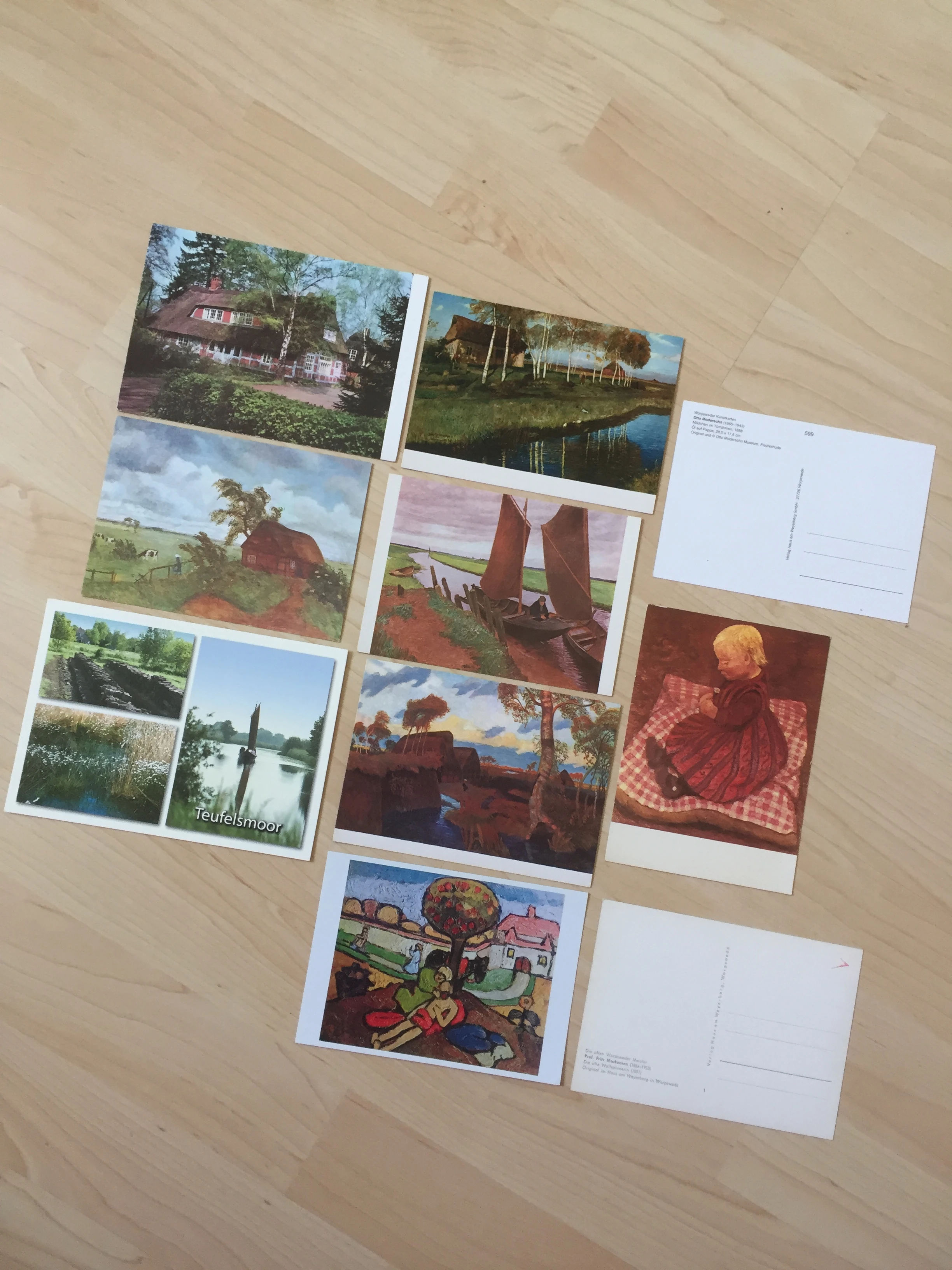Alte Worpsweder Kunst-Postkarten um 1960 