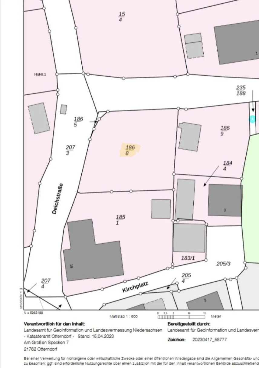 Lageplan Grundstück in Belum, Deichstrasse
