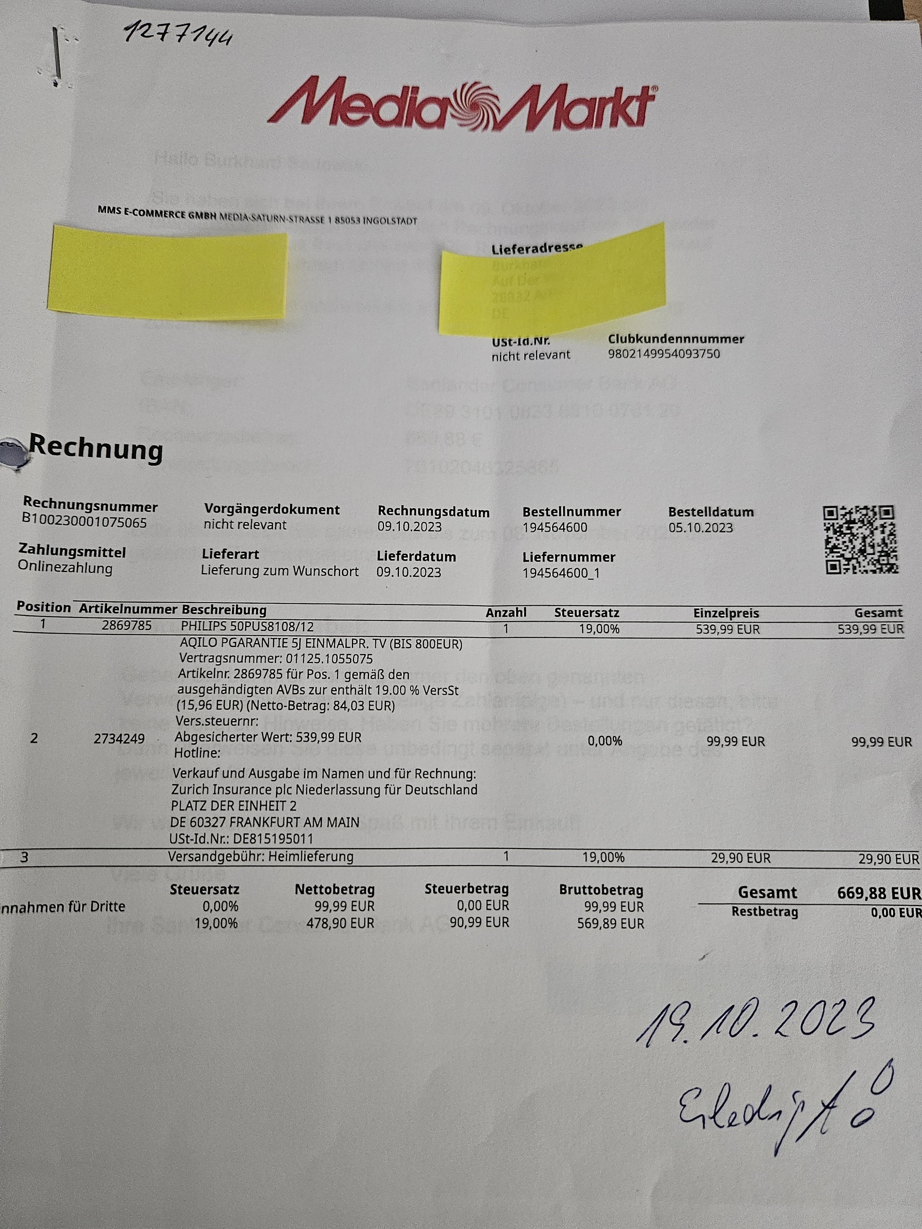 MM Rechnung