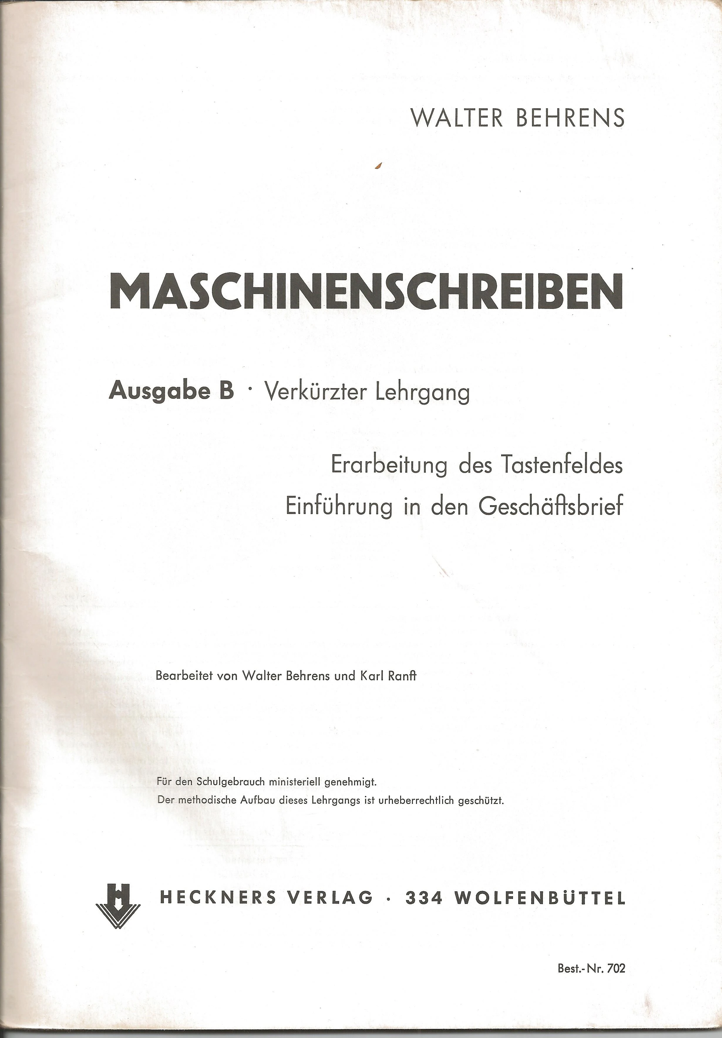Schulbücher Deutsch- und Maschinenschreiben 1970