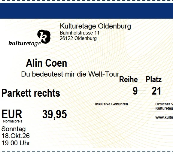 Ticket Alin Coen